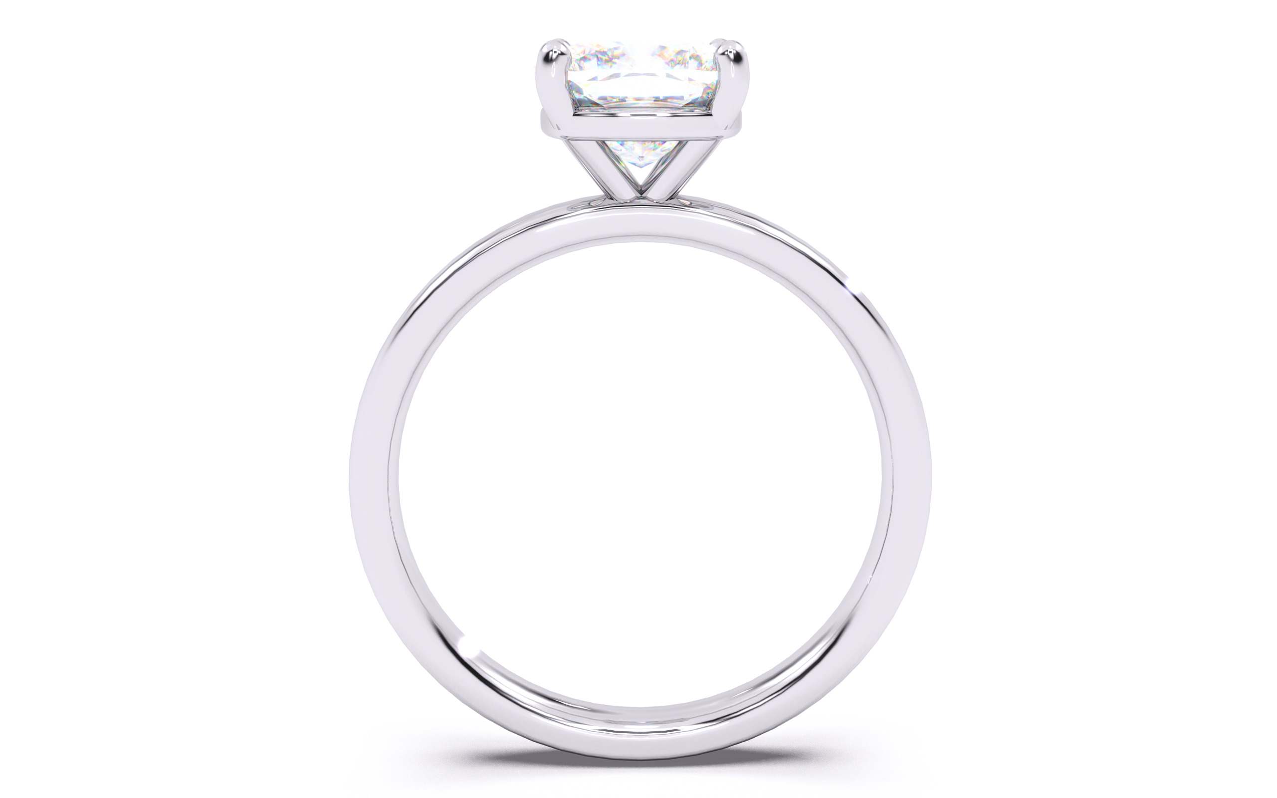 Cushion Diamond Solitaire Ring 3D print model 3D print model_24