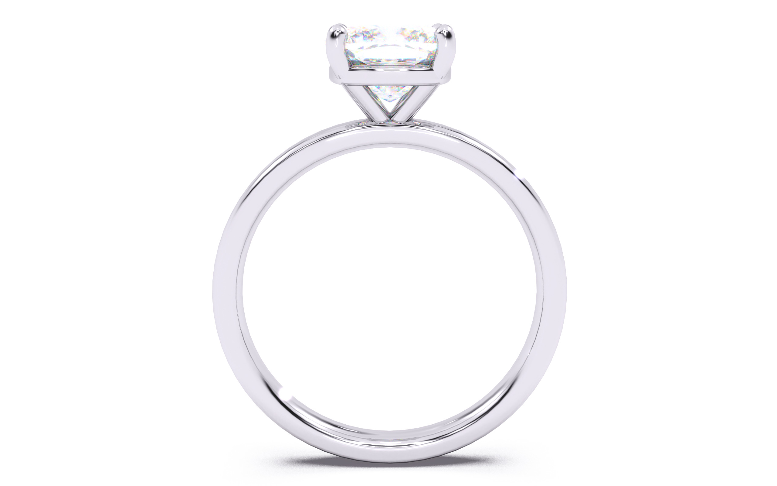Cushion Diamond Solitaire Ring 3D print model 3D print model_3