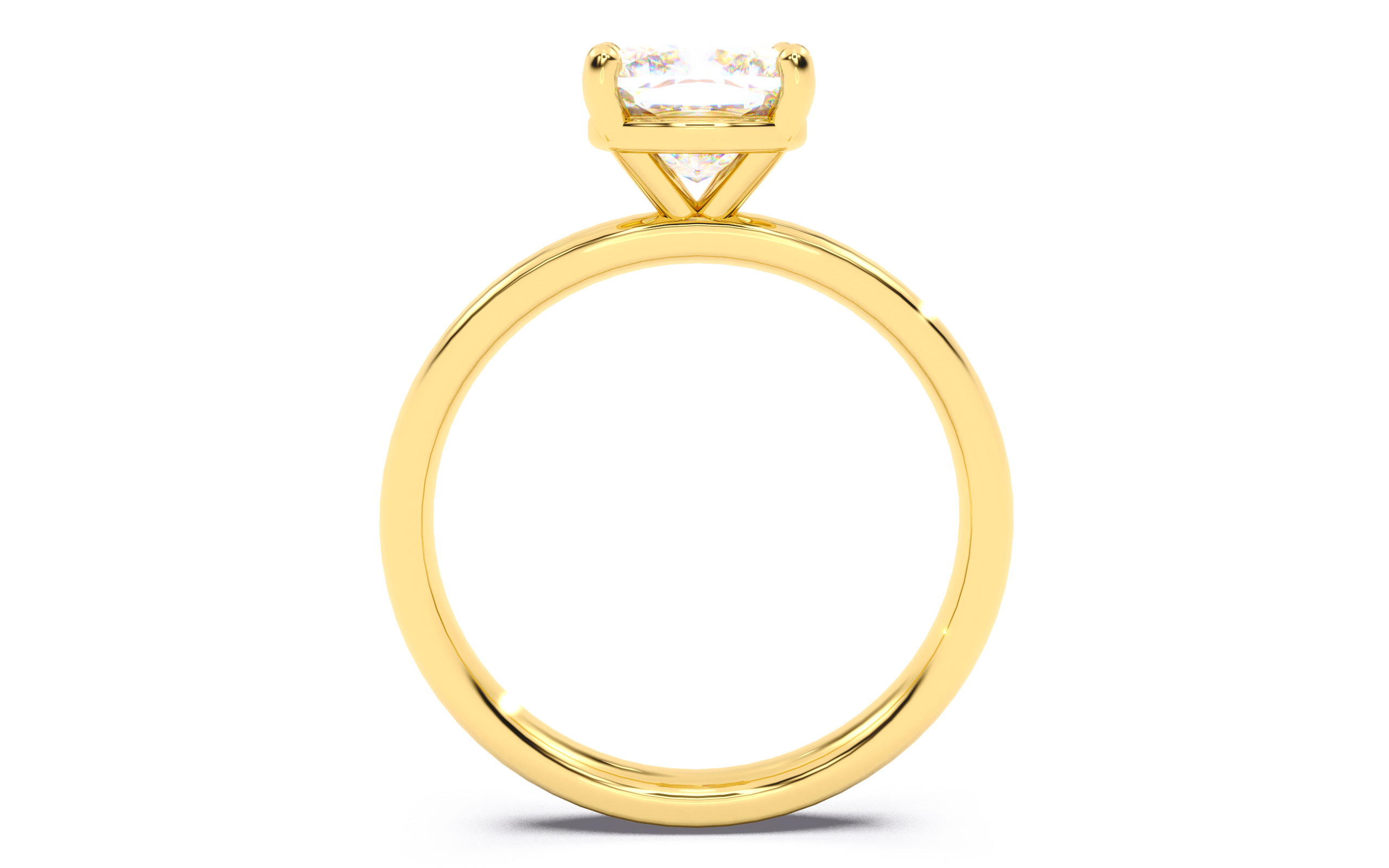 Cushion Diamond Solitaire Ring 3D print model 3D print model_5