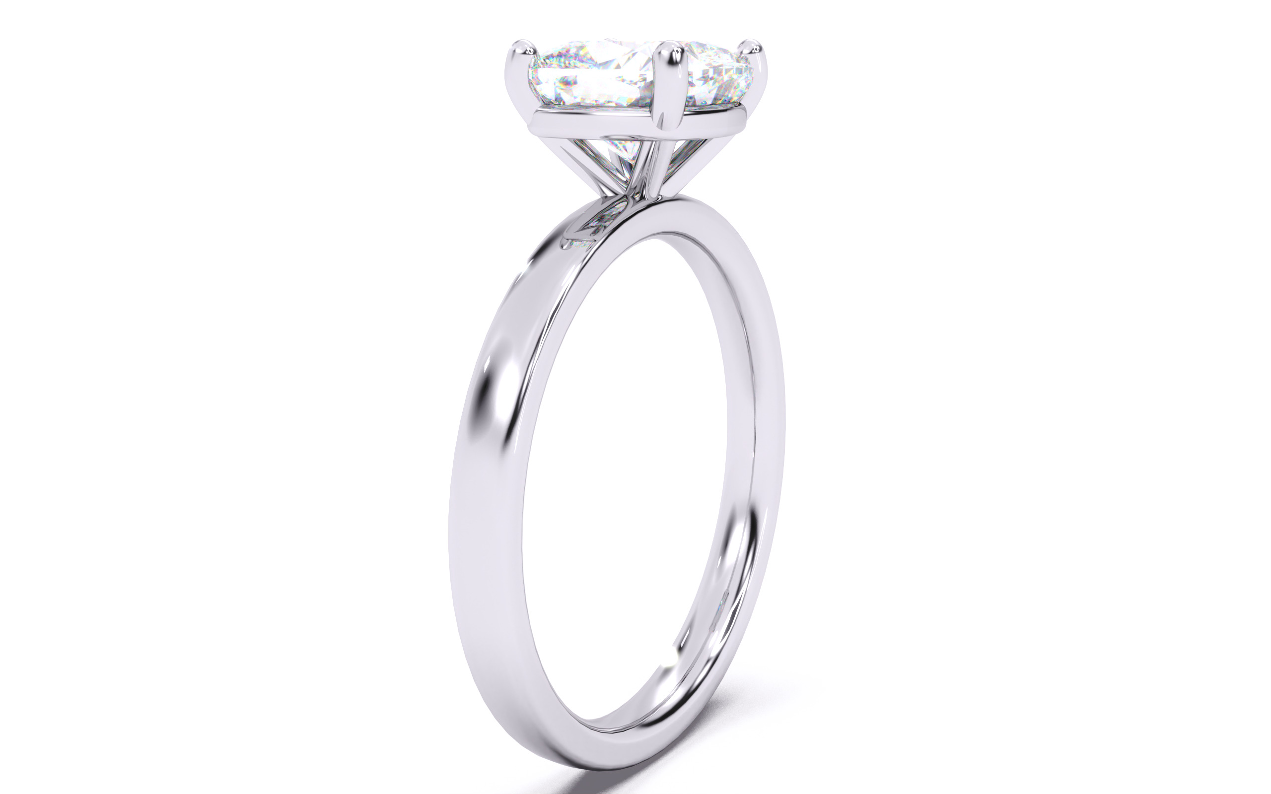 Cushion Diamond Solitaire Ring 3D print model 3D print model_15