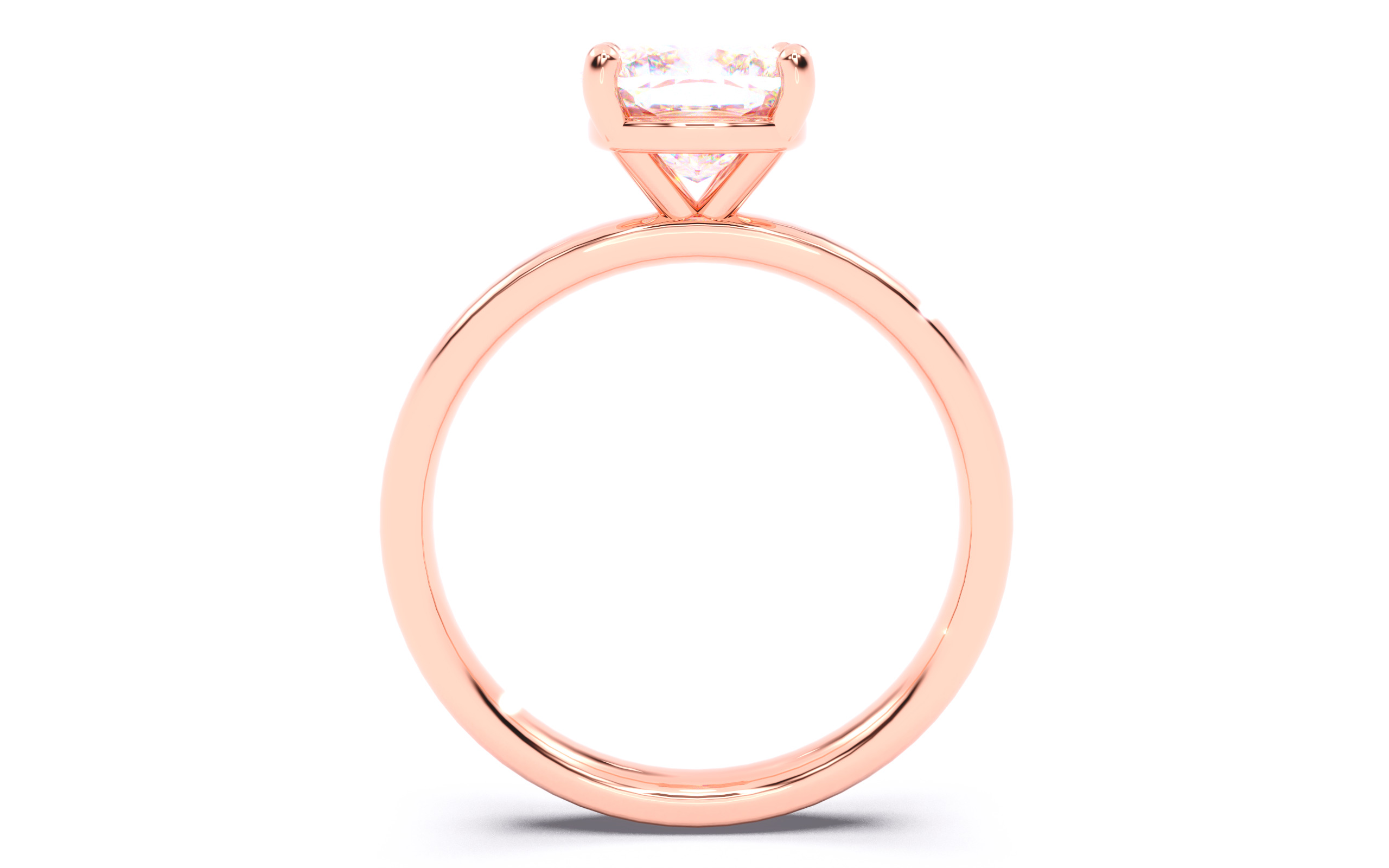 Cushion Diamond Solitaire Ring 3D print model 3D print model_22