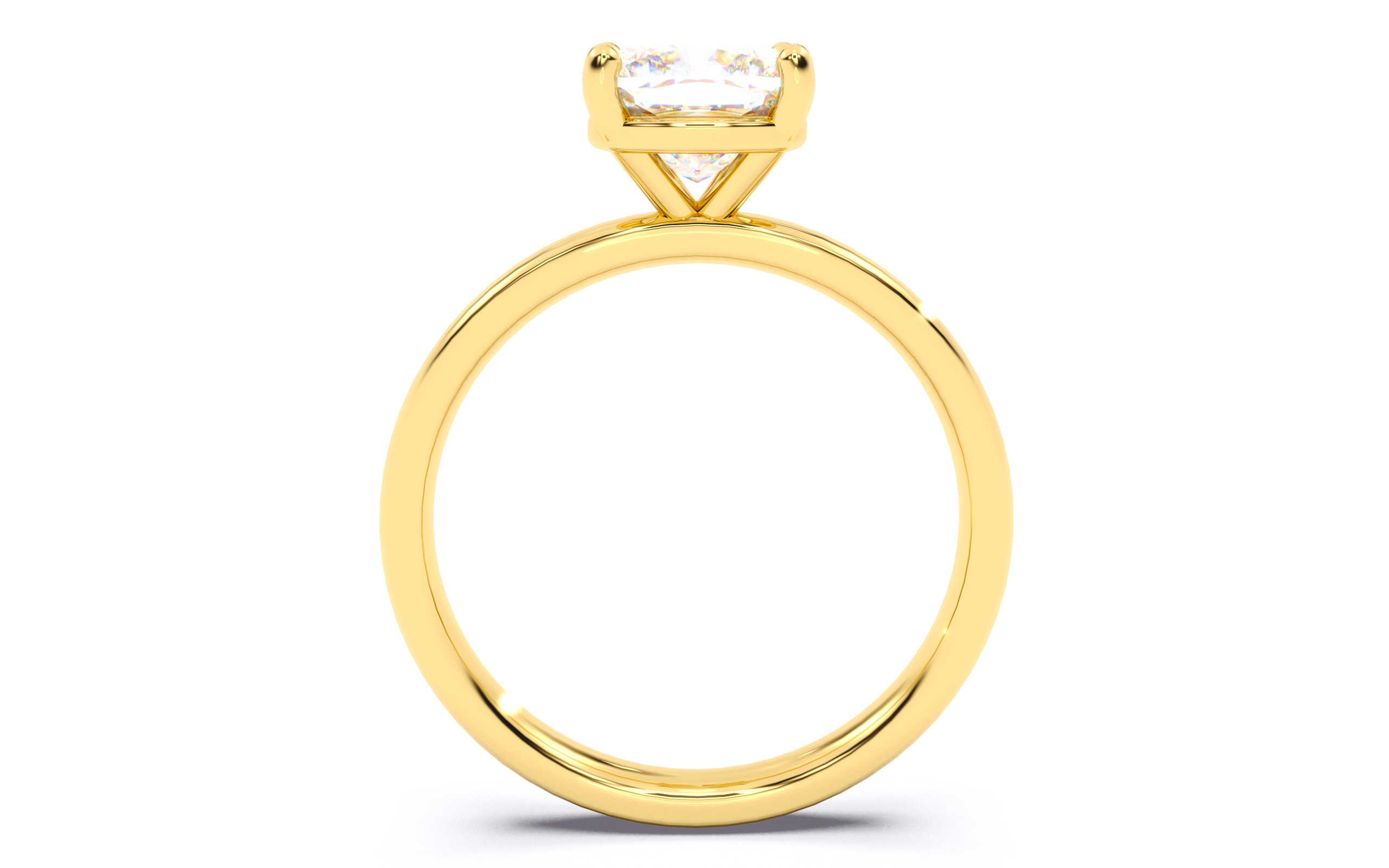 Cushion Diamond Solitaire Ring 3D print model 3D print model_4