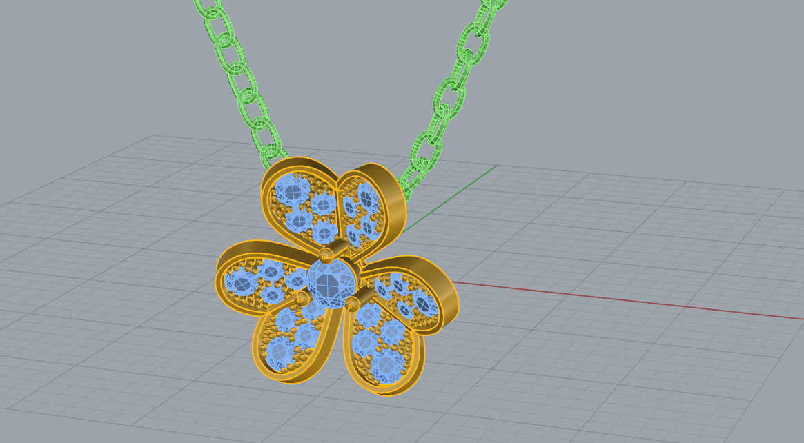Clover Pendant 67350 3D print model_4
