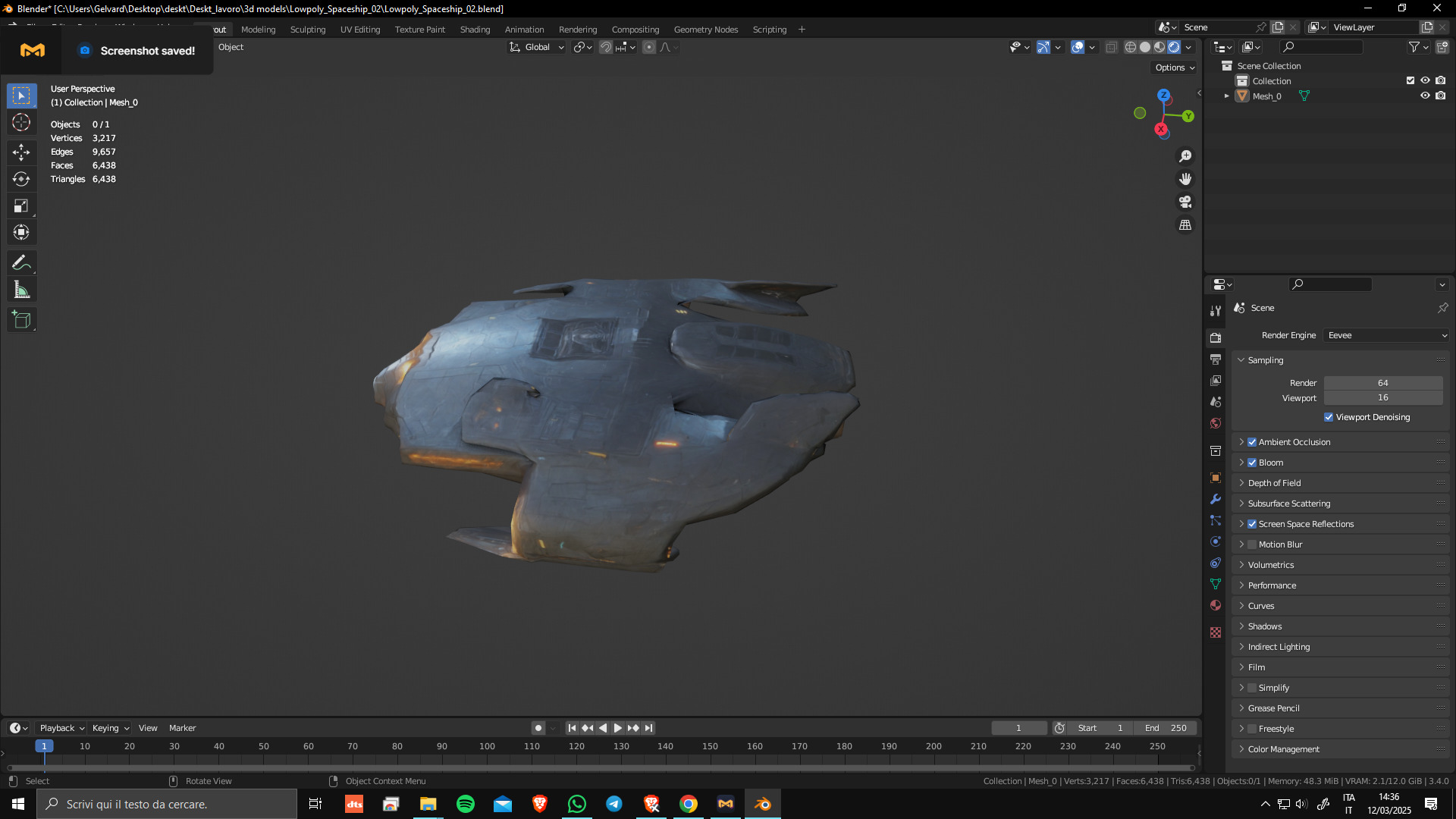 Low Poly Game Ready Spaceship 02 Low-poly 3D model_1