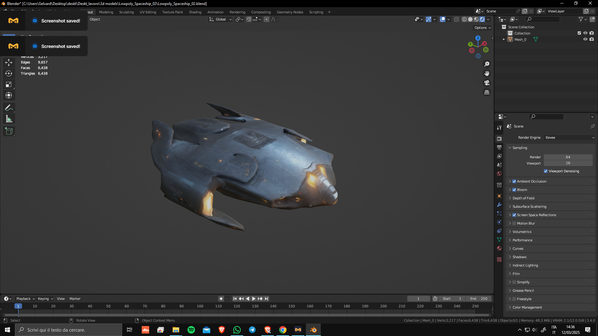 Low Poly Game Ready Spaceship 02 Low-poly 3D model_2