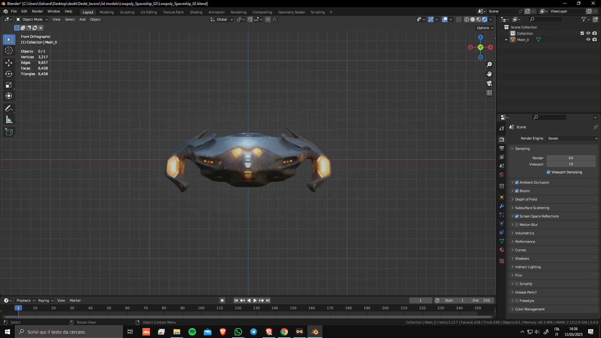 Low Poly Game Ready Spaceship 02 Low-poly 3D model_3