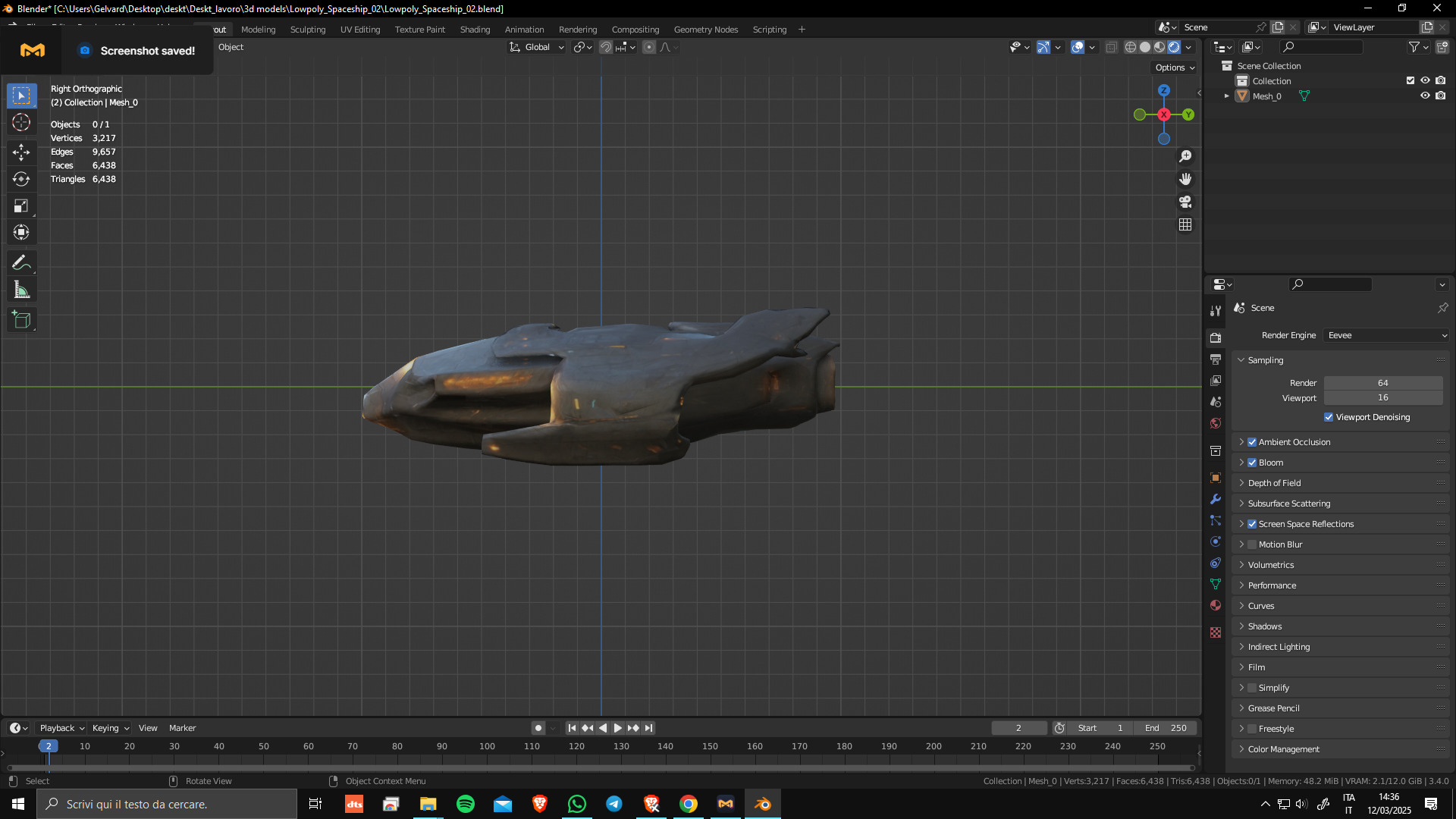 Low Poly Game Ready Spaceship 02 Low-poly 3D model_4