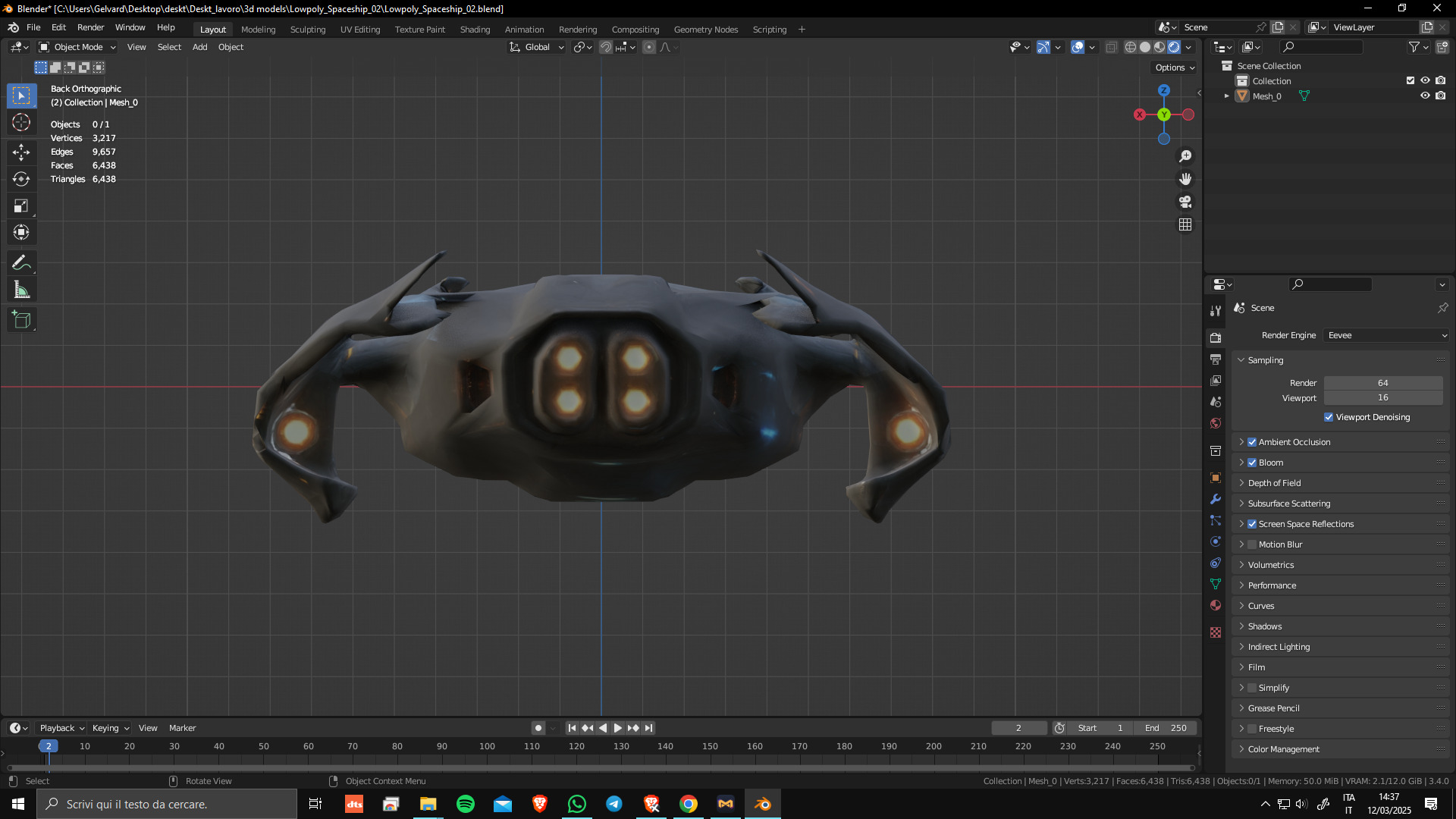 Low Poly Game Ready Spaceship 02 Low-poly 3D model_8