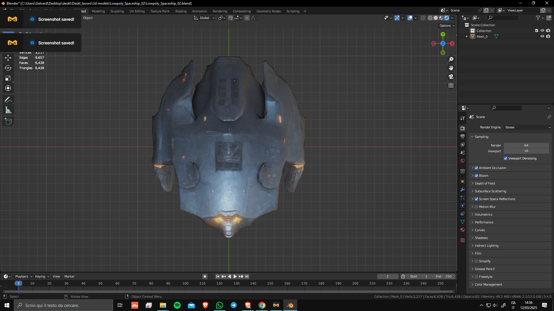 Low Poly Game Ready Spaceship 02 Low-poly 3D model_5