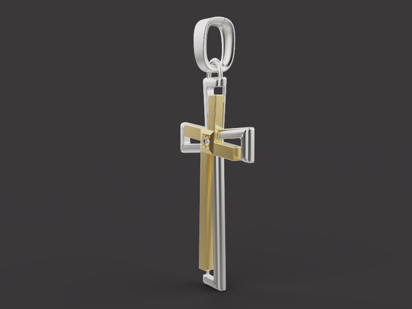 Cross Pendant 67131 3D print model_1