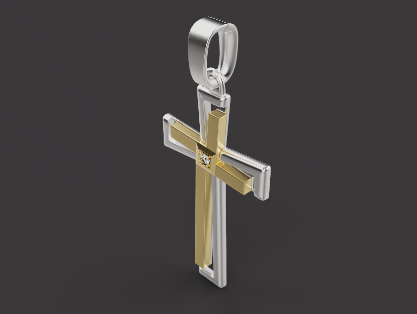 Cross Pendant 67131 3D print model_2
