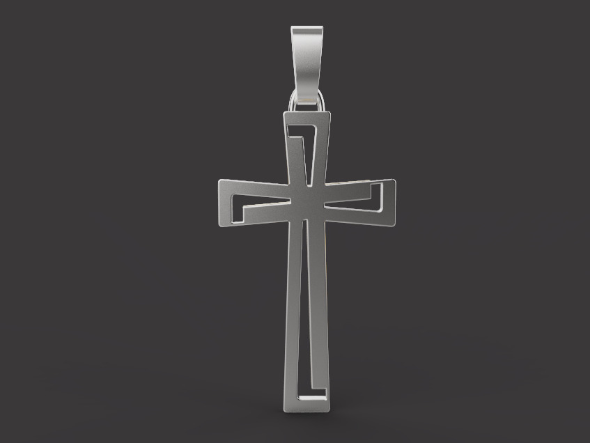 Cross Pendant 67131 3D print model_4