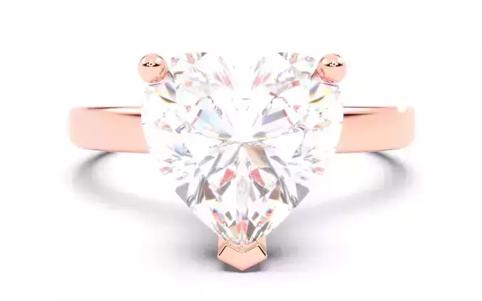 Heart Diamond Solitaire Ring 3D print model