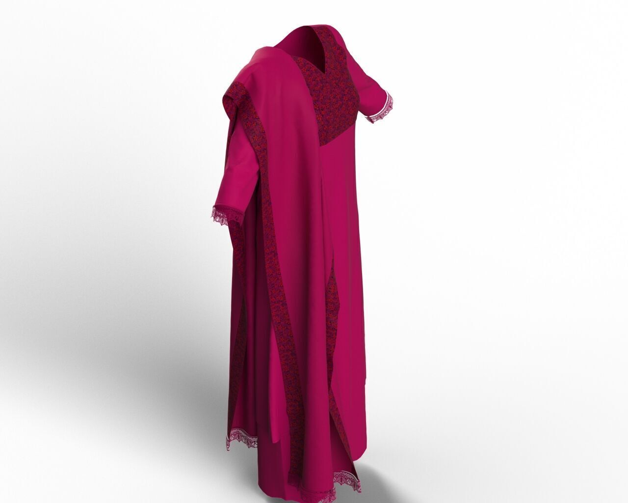 Salwar Kameez Model Indian Pakistani Traditional Dress 3D model_3