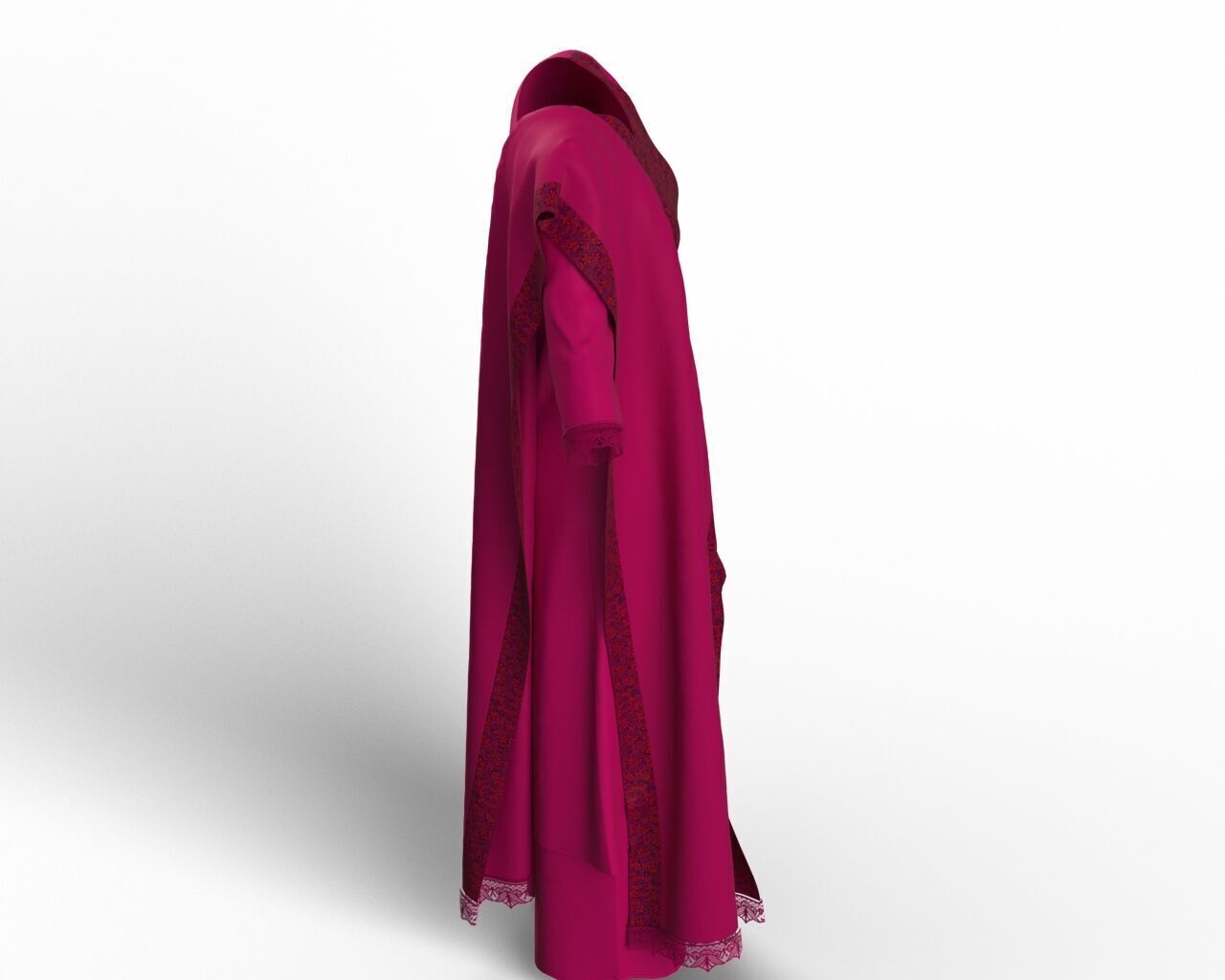 Salwar Kameez Model Indian Pakistani Traditional Dress 3D model_4