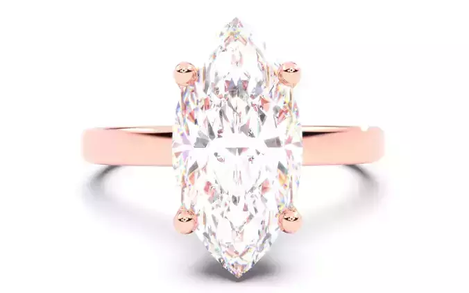 Marquise Diamond Solitaire Ring 3D print model