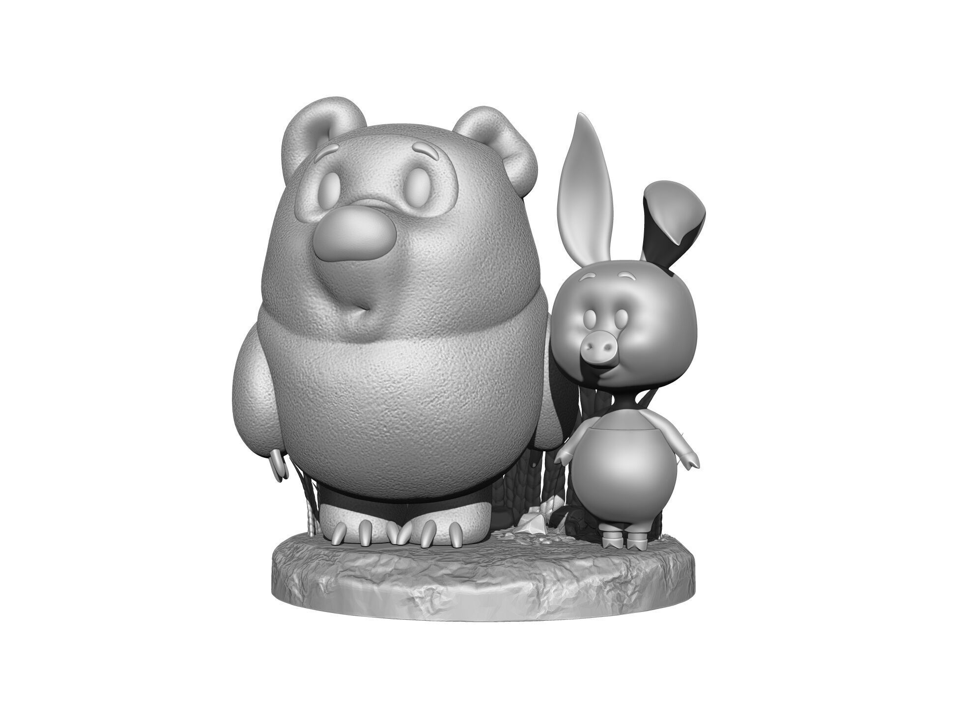 Winnie-the-Pooh and Piglet for 3D printing STL 3D print model_21