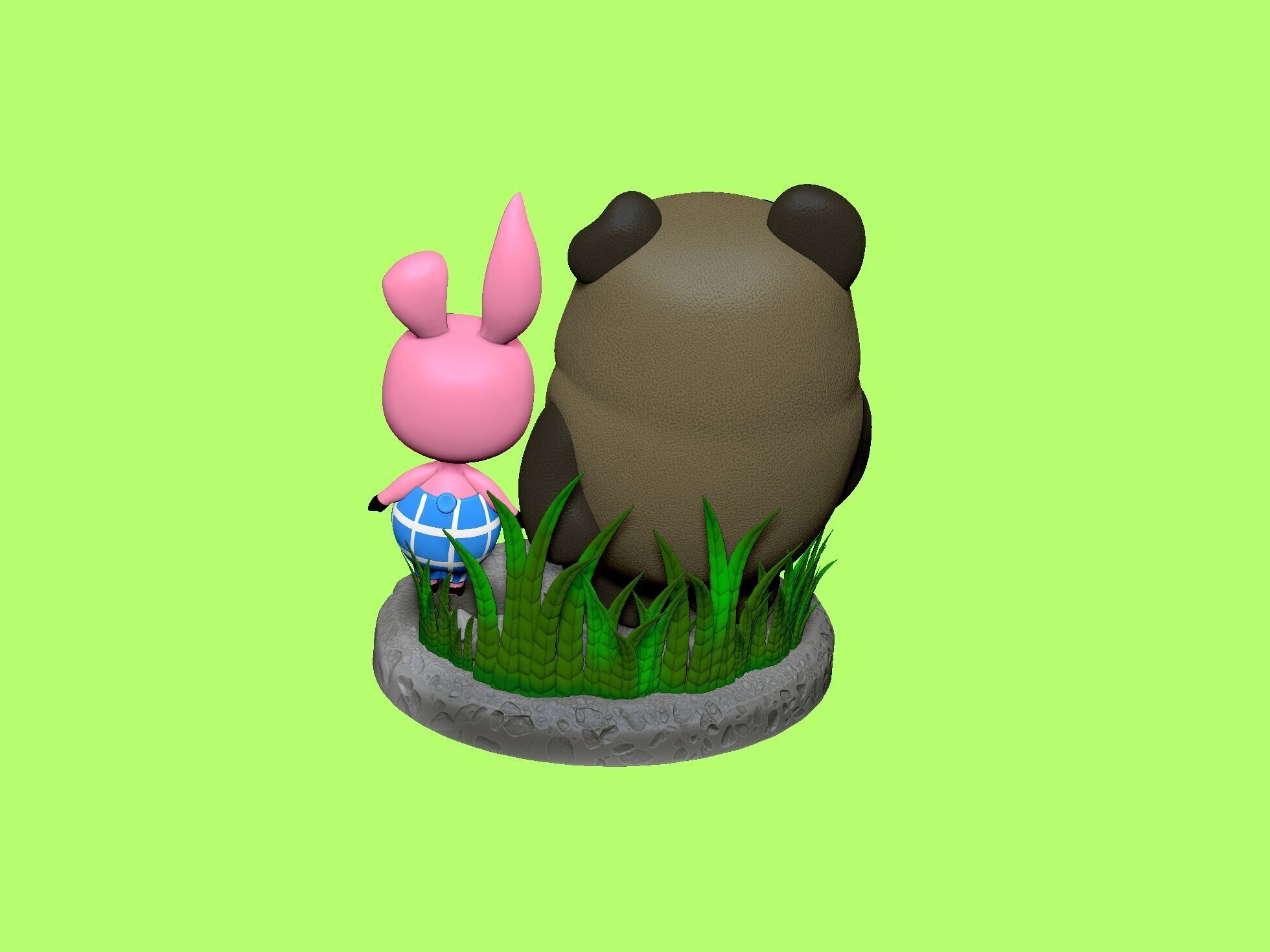 Winnie-the-Pooh and Piglet for 3D printing STL 3D print model_14