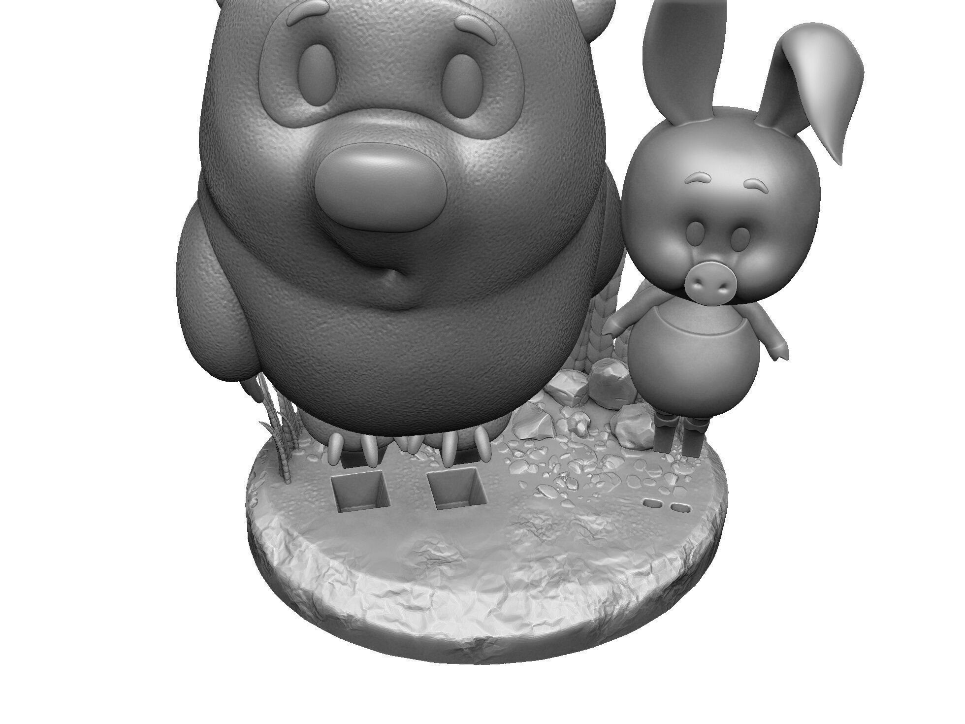Winnie-the-Pooh and Piglet for 3D printing STL 3D print model_22