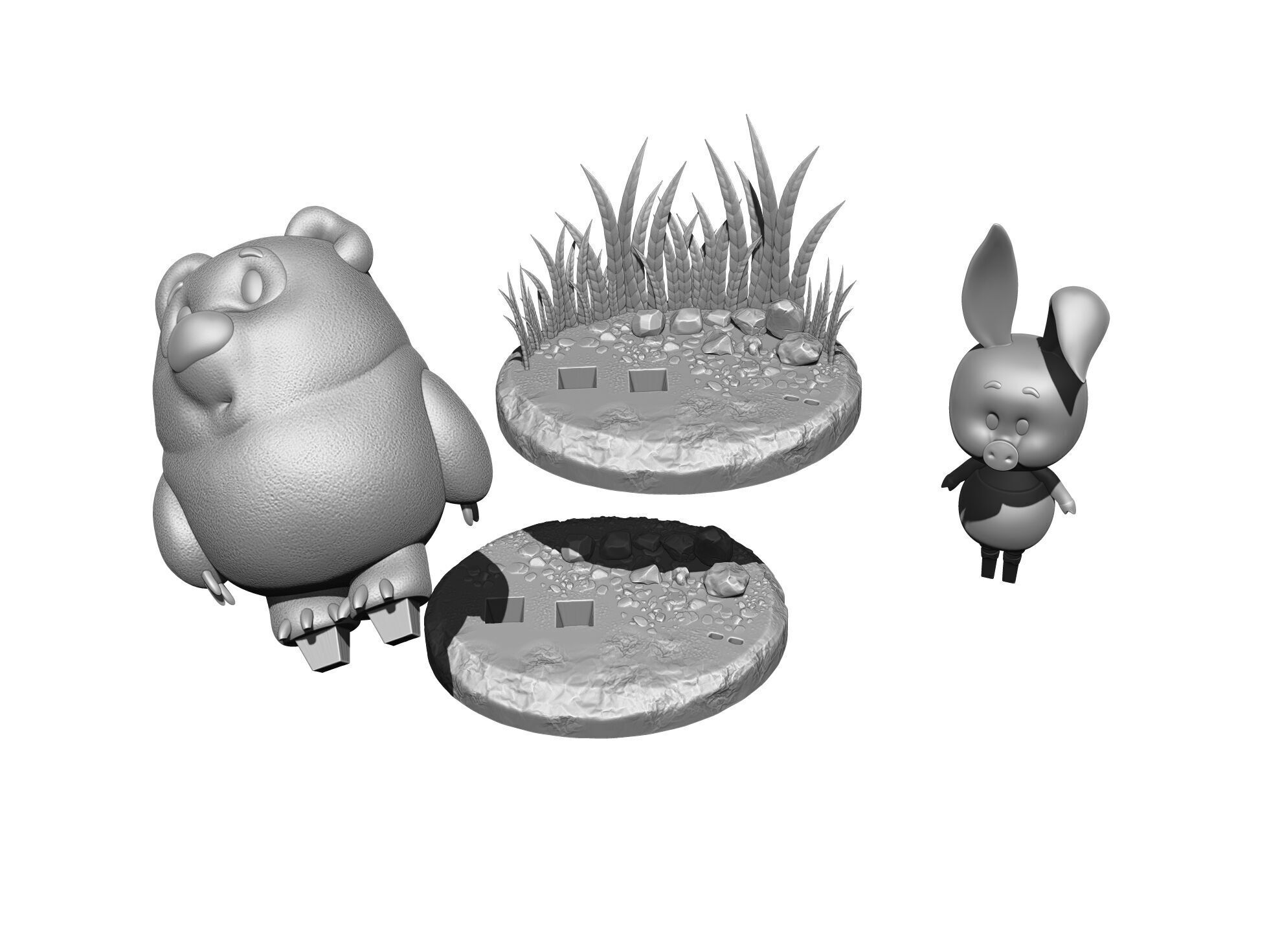 Winnie-the-Pooh and Piglet for 3D printing STL 3D print model_23