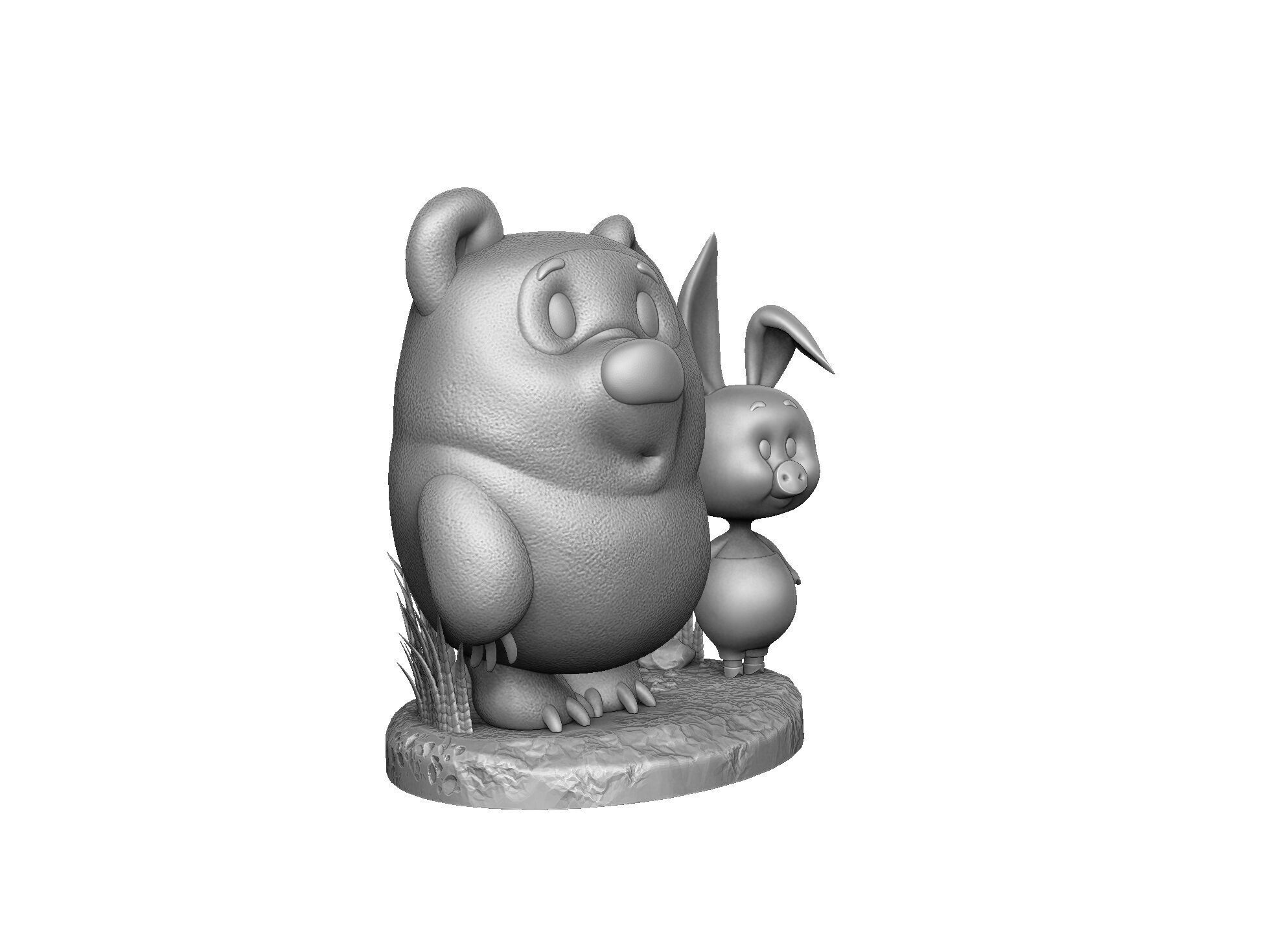 Winnie-the-Pooh and Piglet for 3D printing STL 3D print model_20