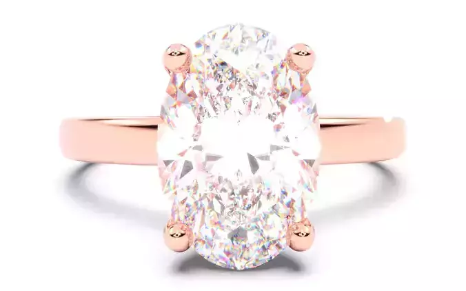 Oval Diamond Solitaire Ring 3D print model