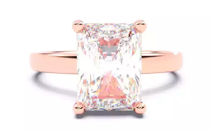 Radiant Diamond Solitaire Ring 3D print model