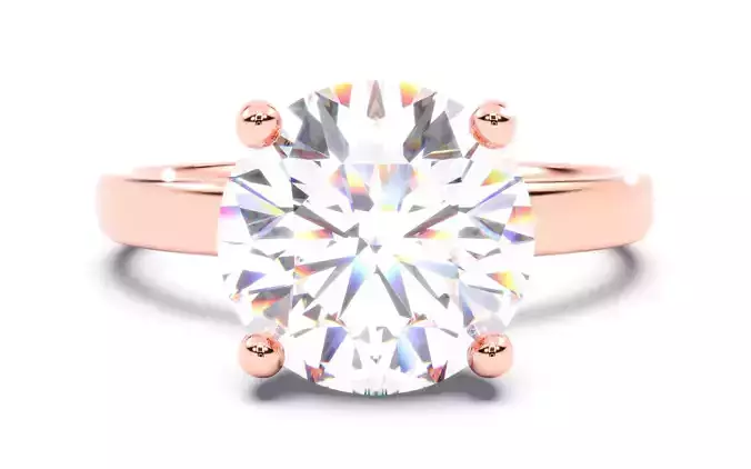 Round Diamond Solitaire Ring 3D print model