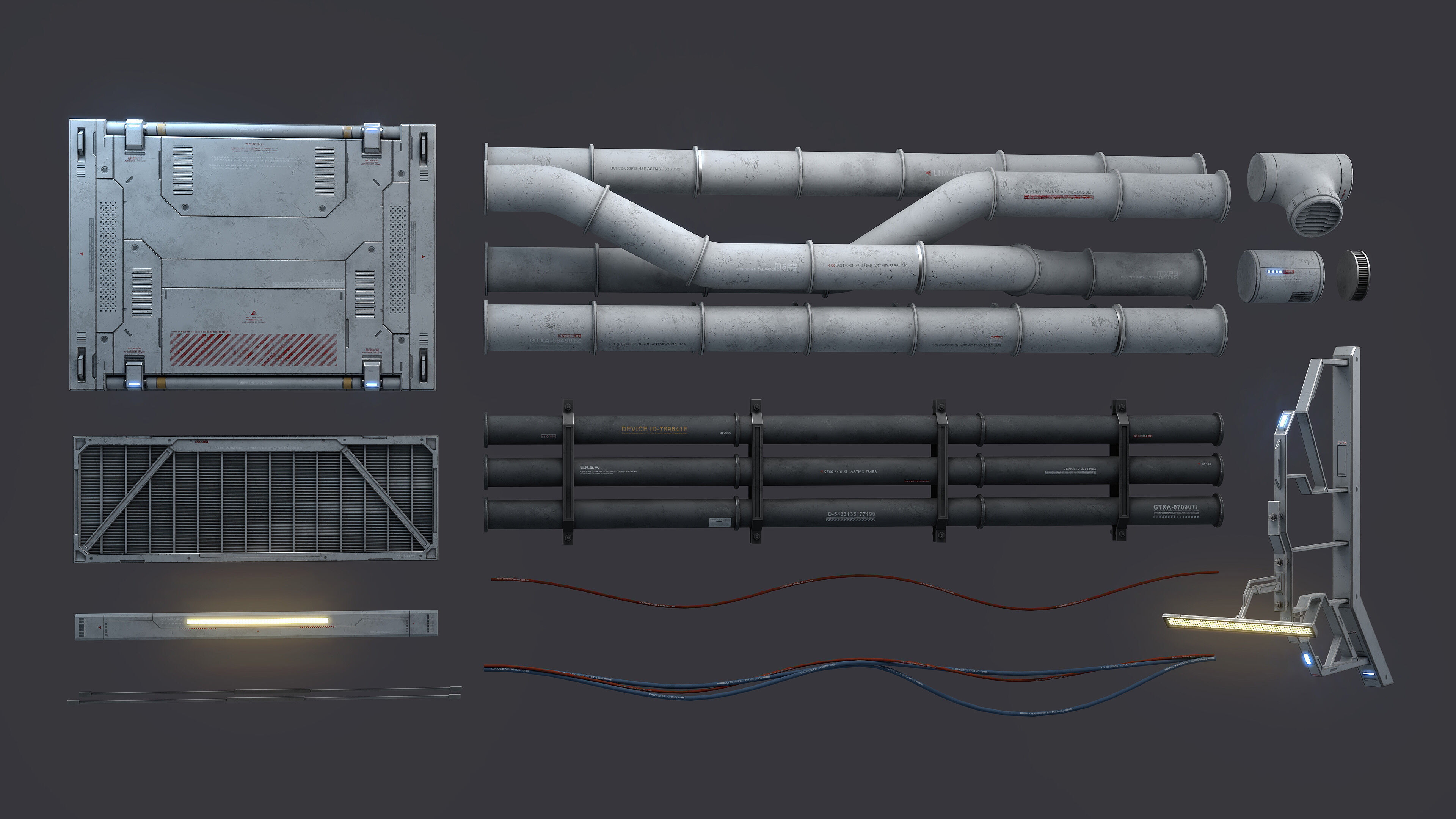 Sci-Fi Kit Free 09 vent pipe Free low-poly 3D model_2