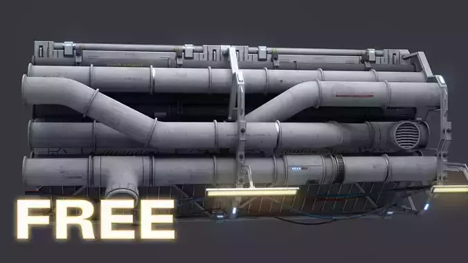Sci-Fi Kit Free 09 vent pipe Free low-poly 3D model