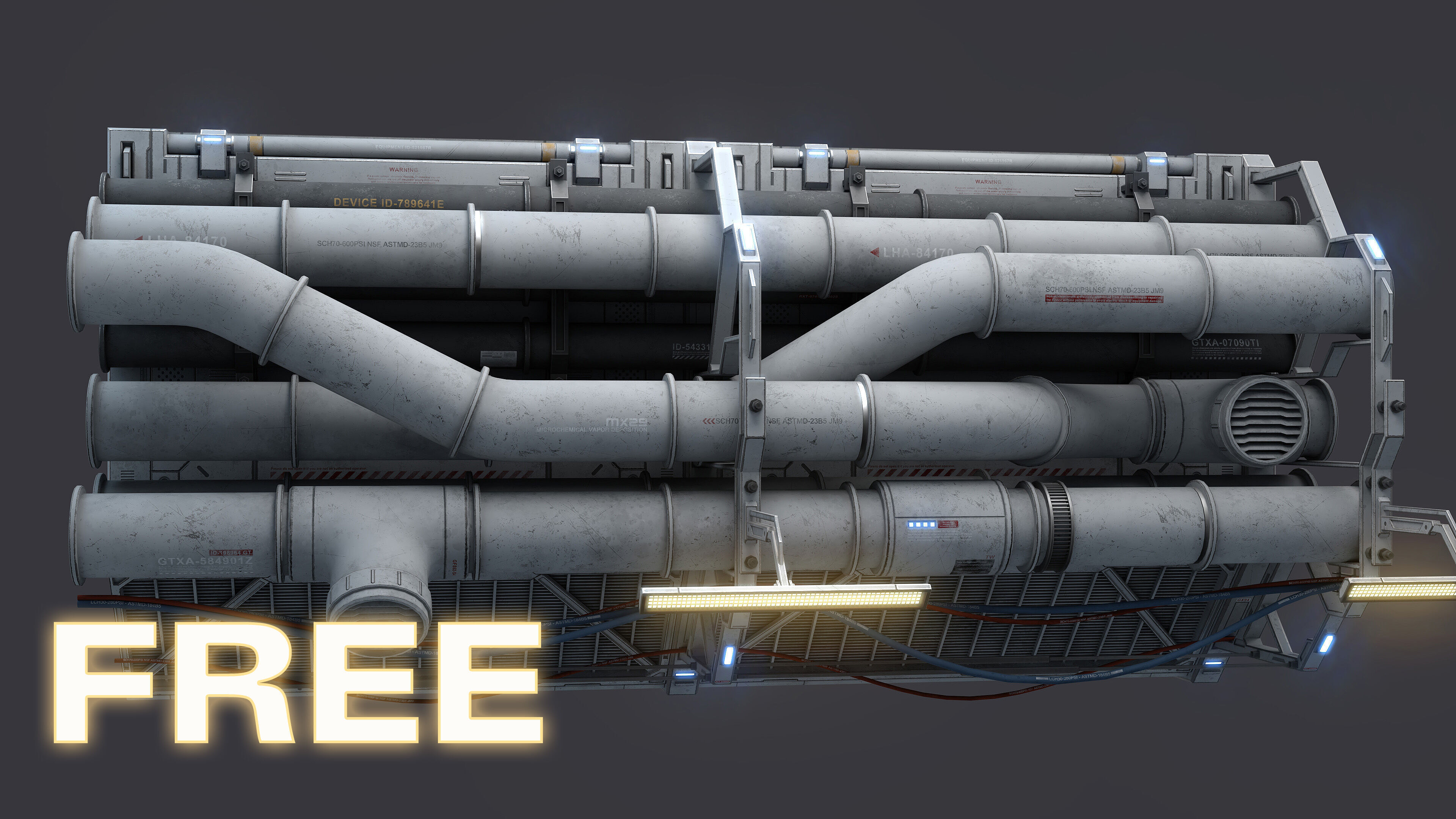 Sci-Fi Kit Free 09 vent pipe Free low-poly 3D model_0