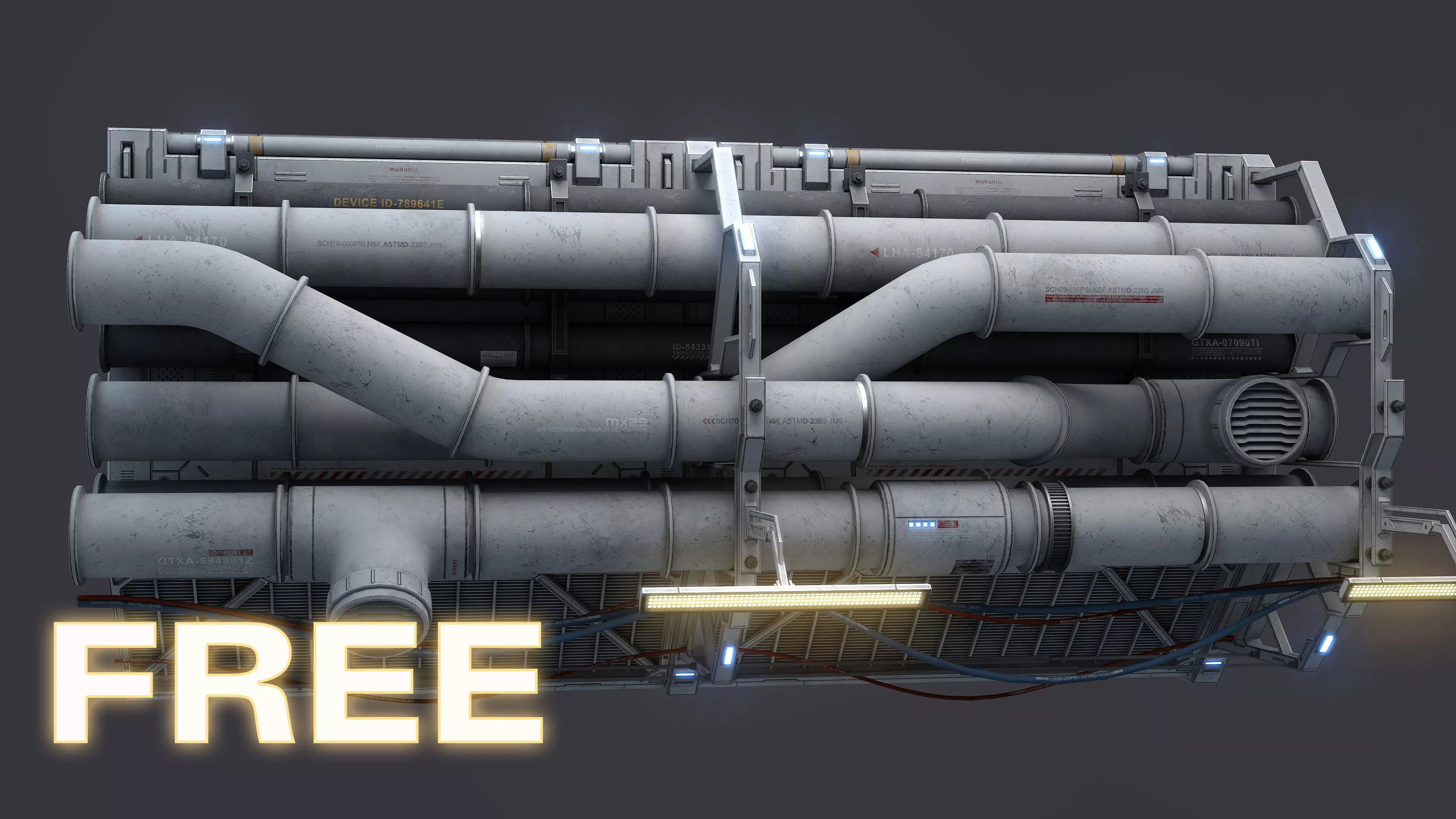 Sci-Fi Kit Free 09 vent pipe Free low-poly 3D model_0