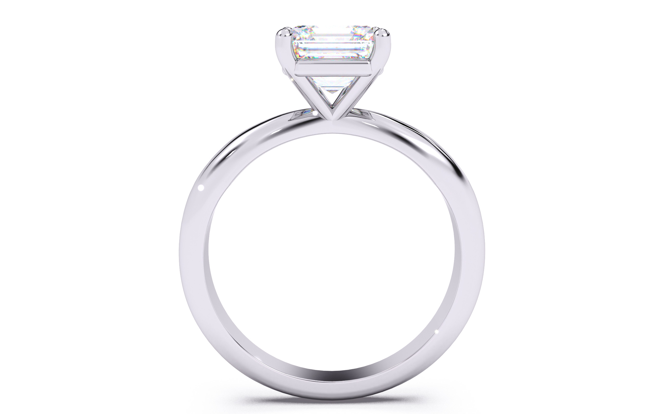 Asscher Diamond Solitaire Ring 3D print model 3D print model_3