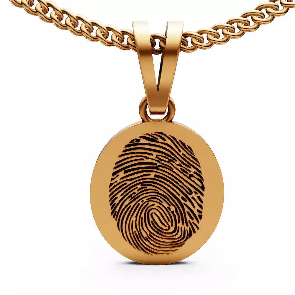 Fingerprint pendant silver gold jewelry printable 3D model 3D print model