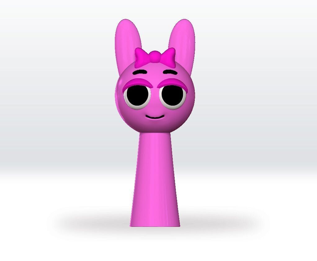 Pinki Sprunki STL 3mf Obj 3D Model Split file 3D print model_2