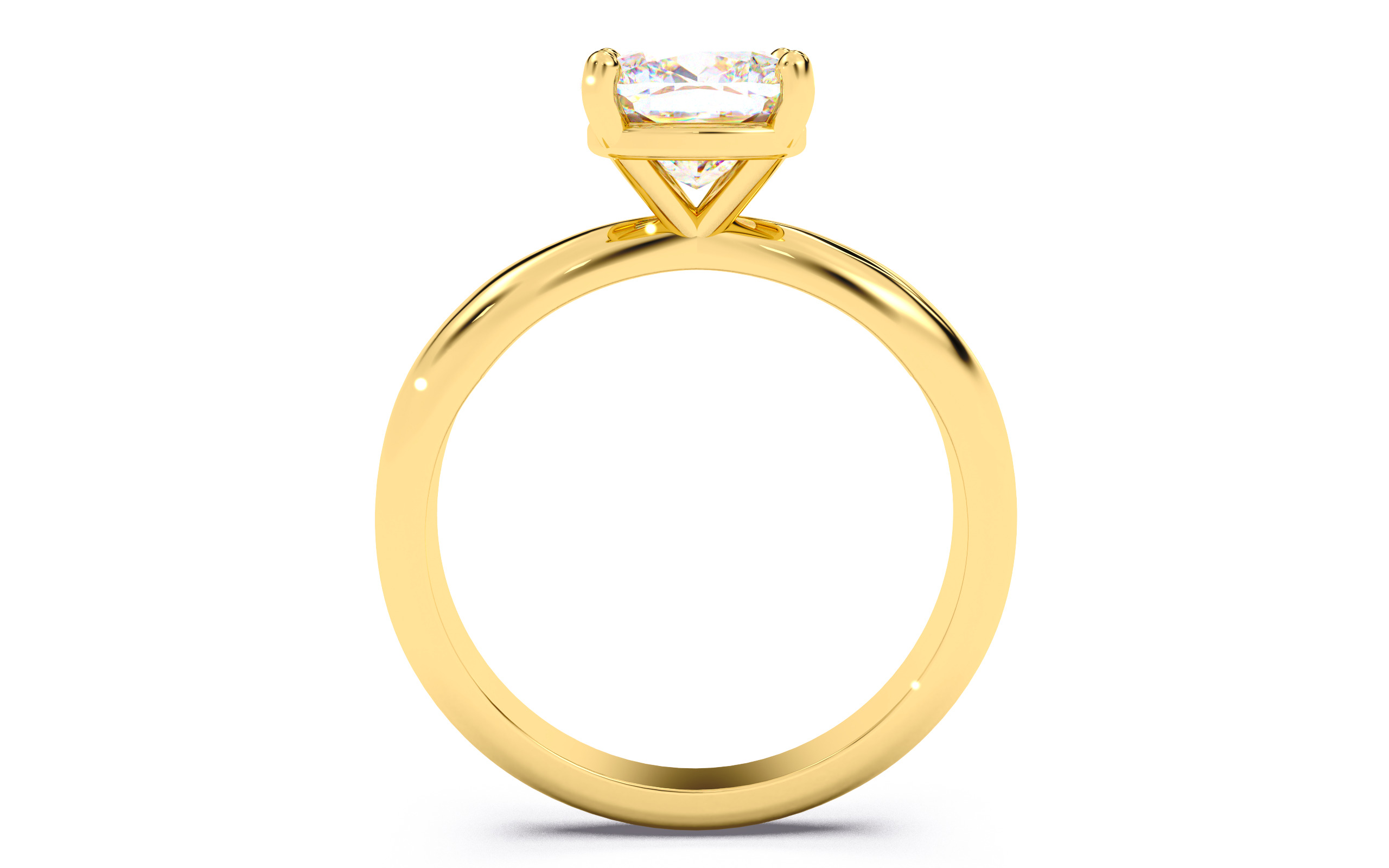 Cushion Diamond Solitaire Ring 3D print model 3D print model_5