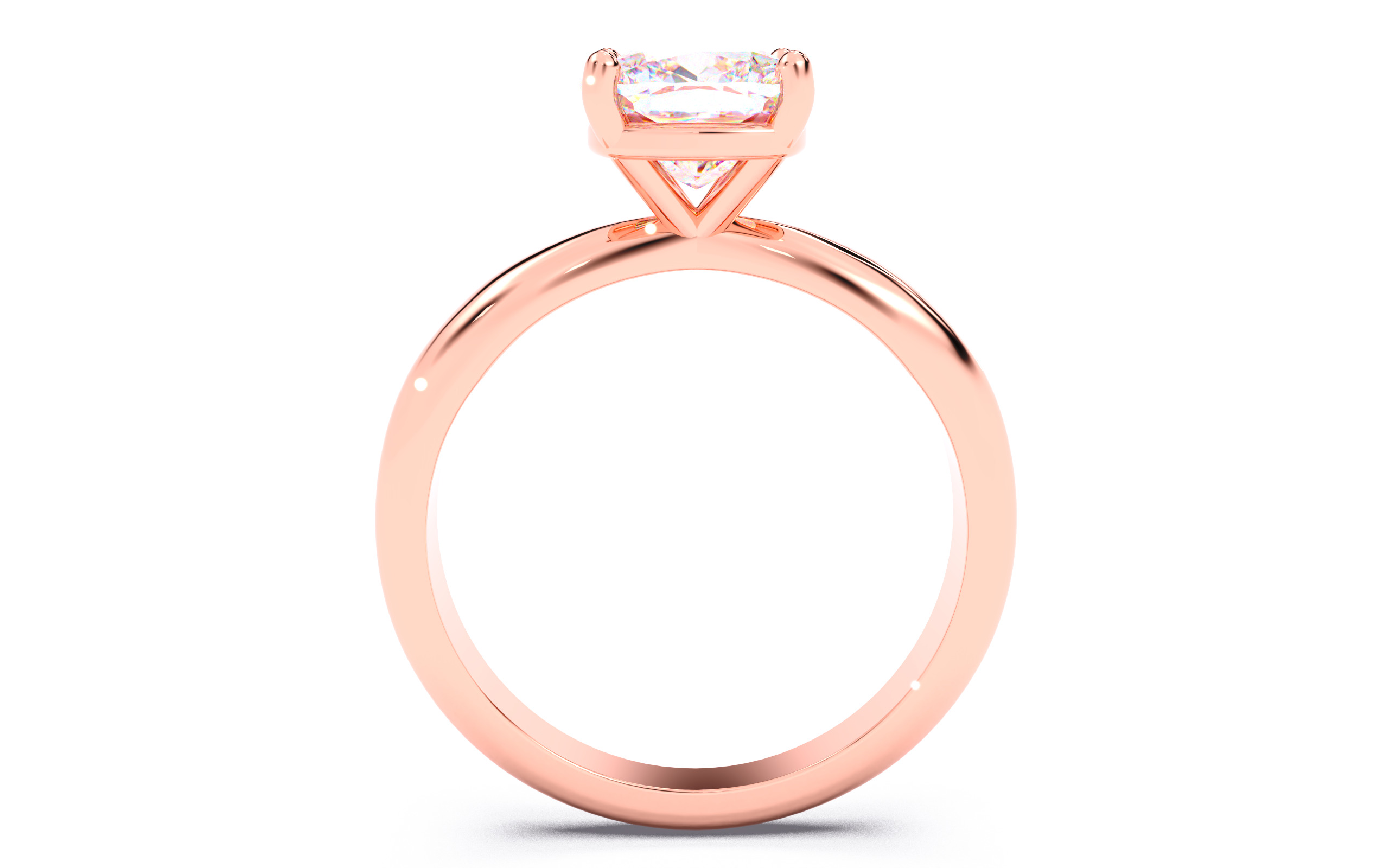 Cushion Diamond Solitaire Ring 3D print model 3D print model_23