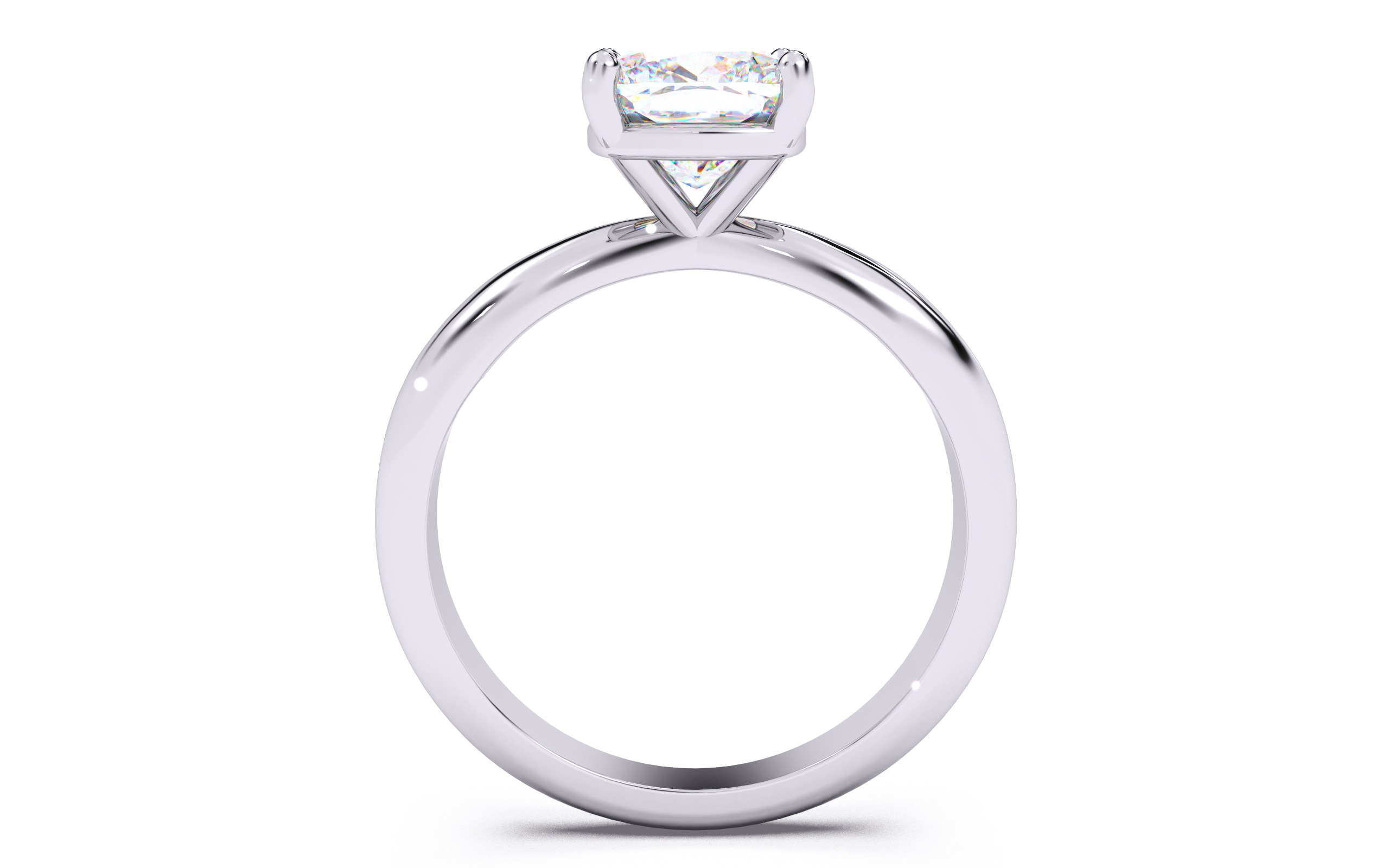 Cushion Diamond Solitaire Ring 3D print model 3D print model_3
