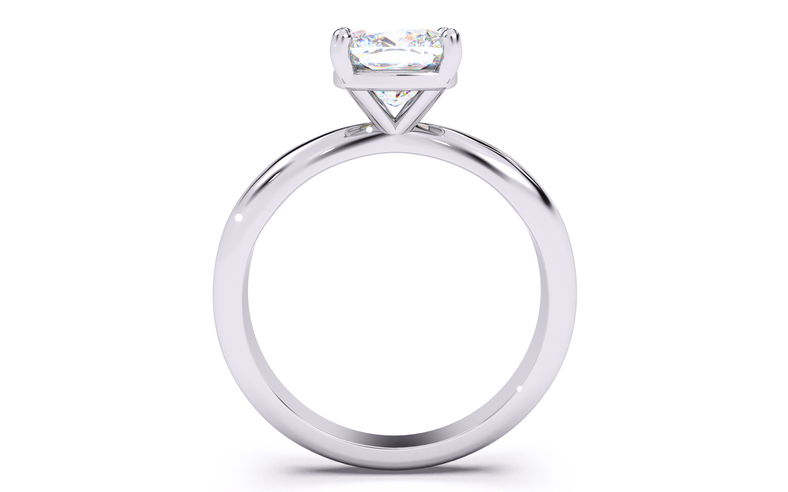 Cushion Diamond Solitaire Ring 3D print model 3D print model_24