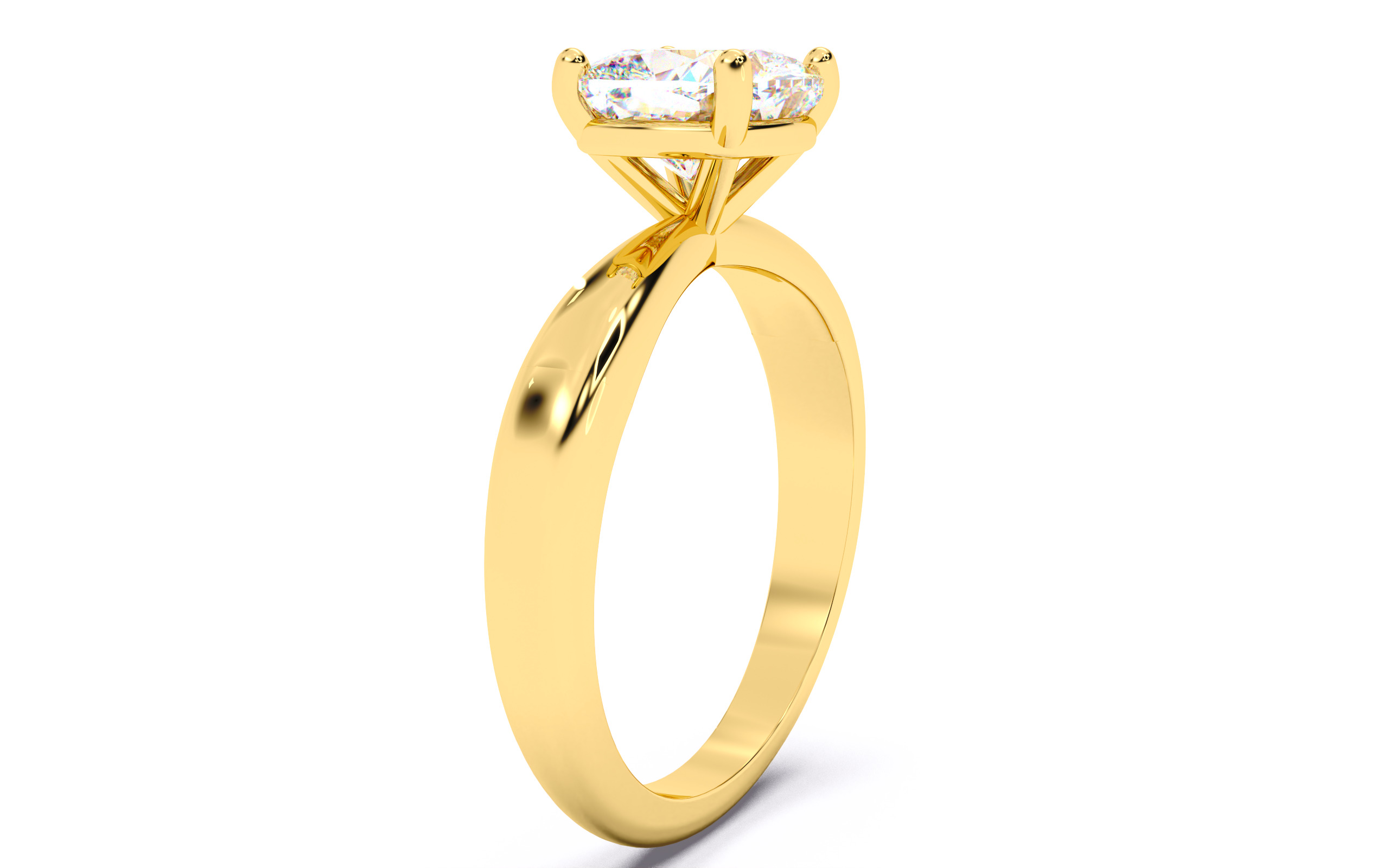 Cushion Diamond Solitaire Ring 3D print model 3D print model_17