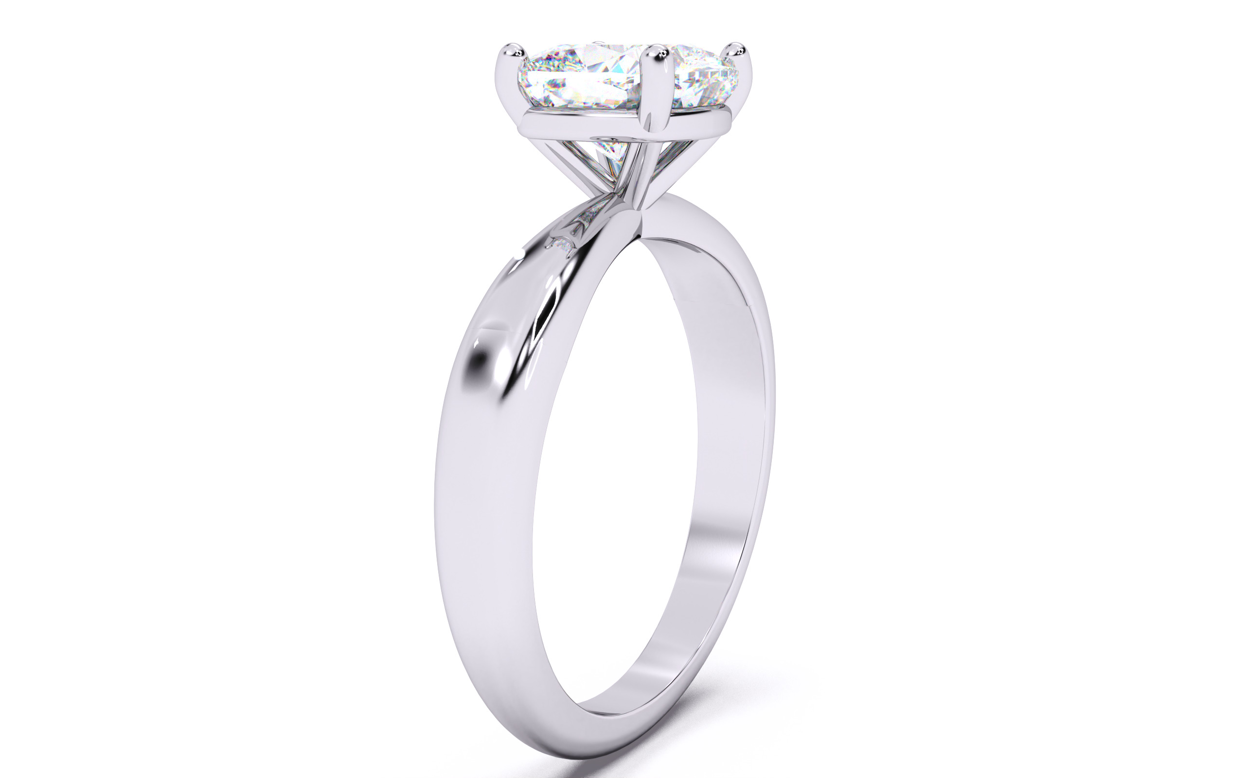 Cushion Diamond Solitaire Ring 3D print model 3D print model_15