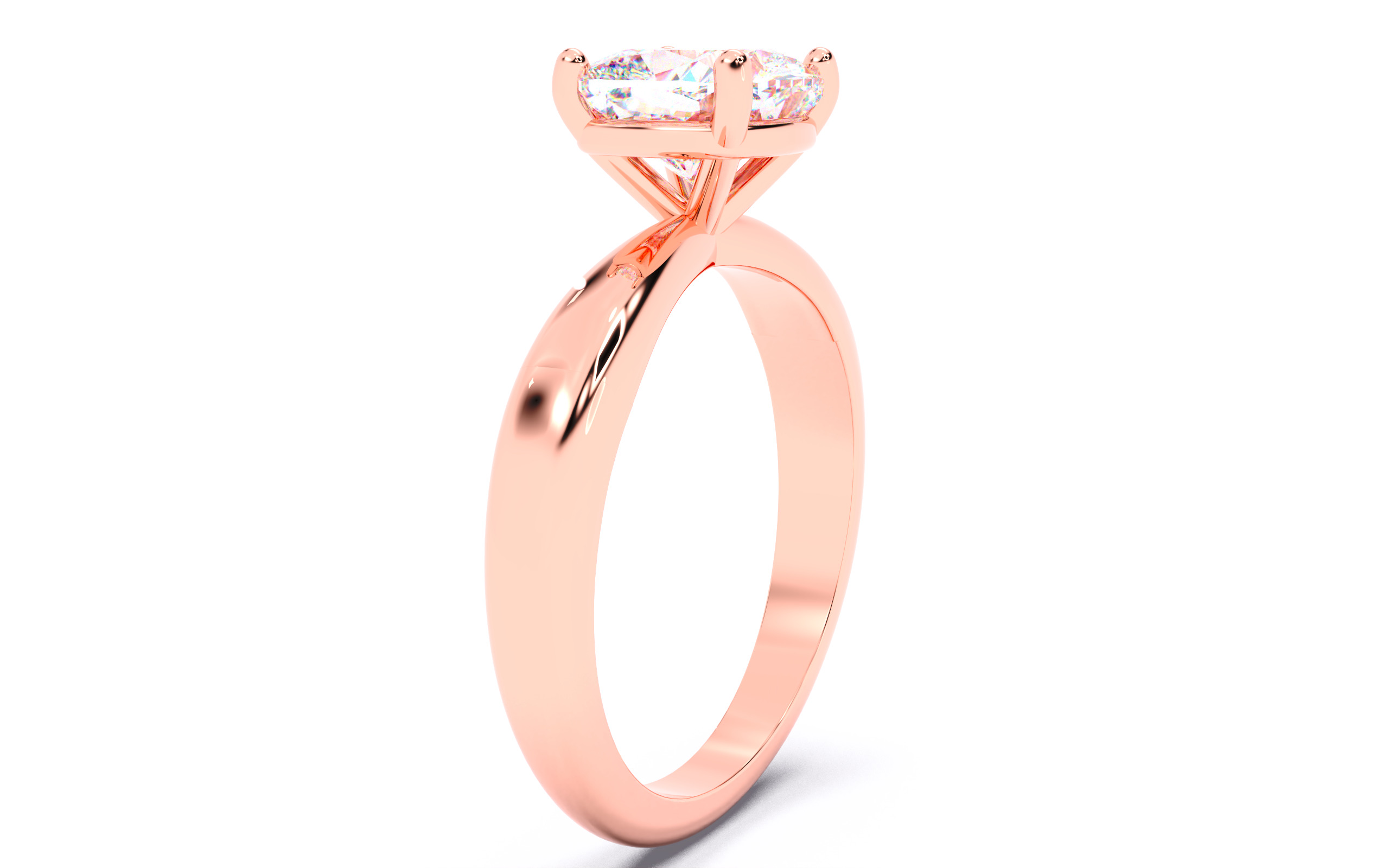 Cushion Diamond Solitaire Ring 3D print model 3D print model_12