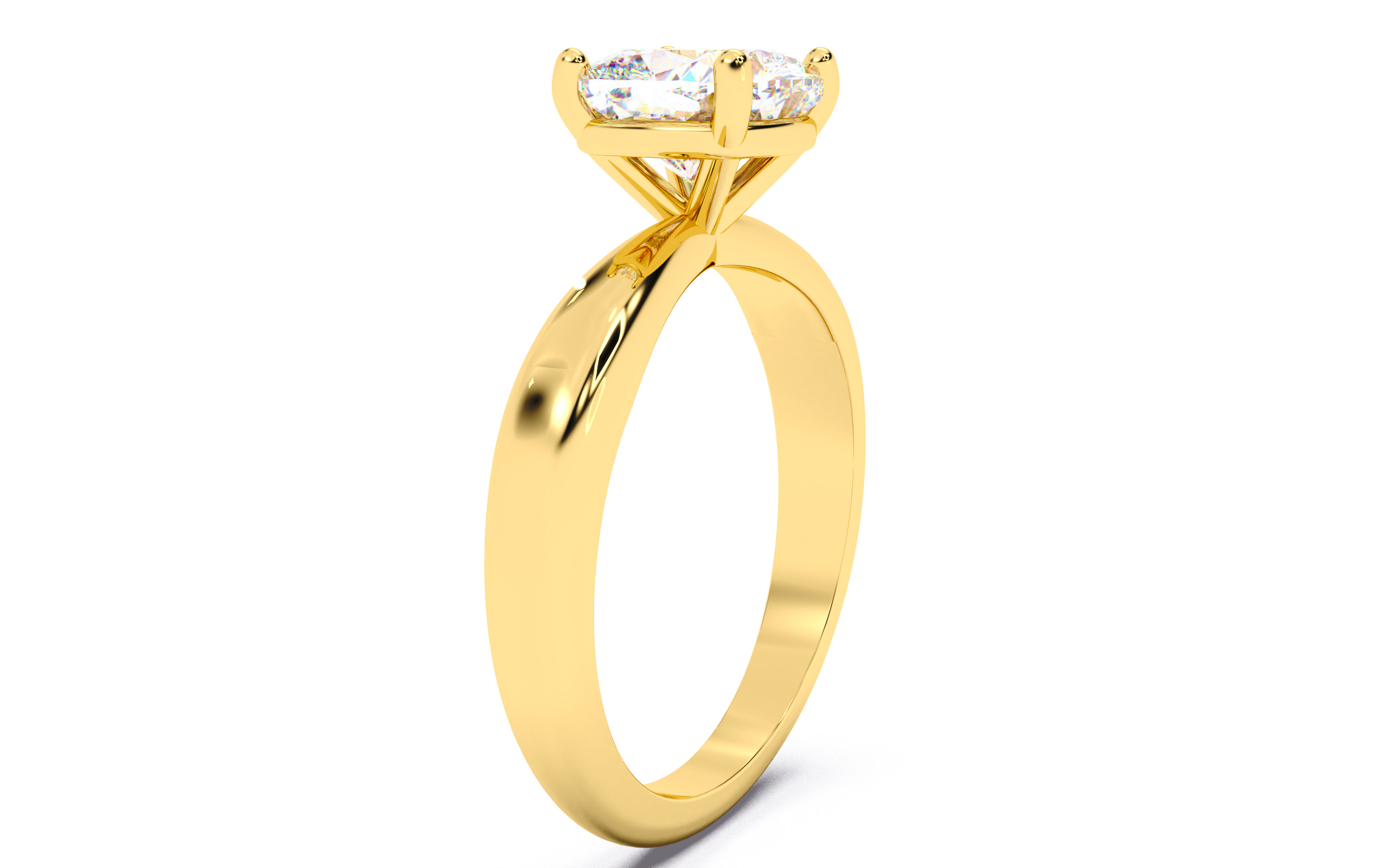 Cushion Diamond Solitaire Ring 3D print model 3D print model_18