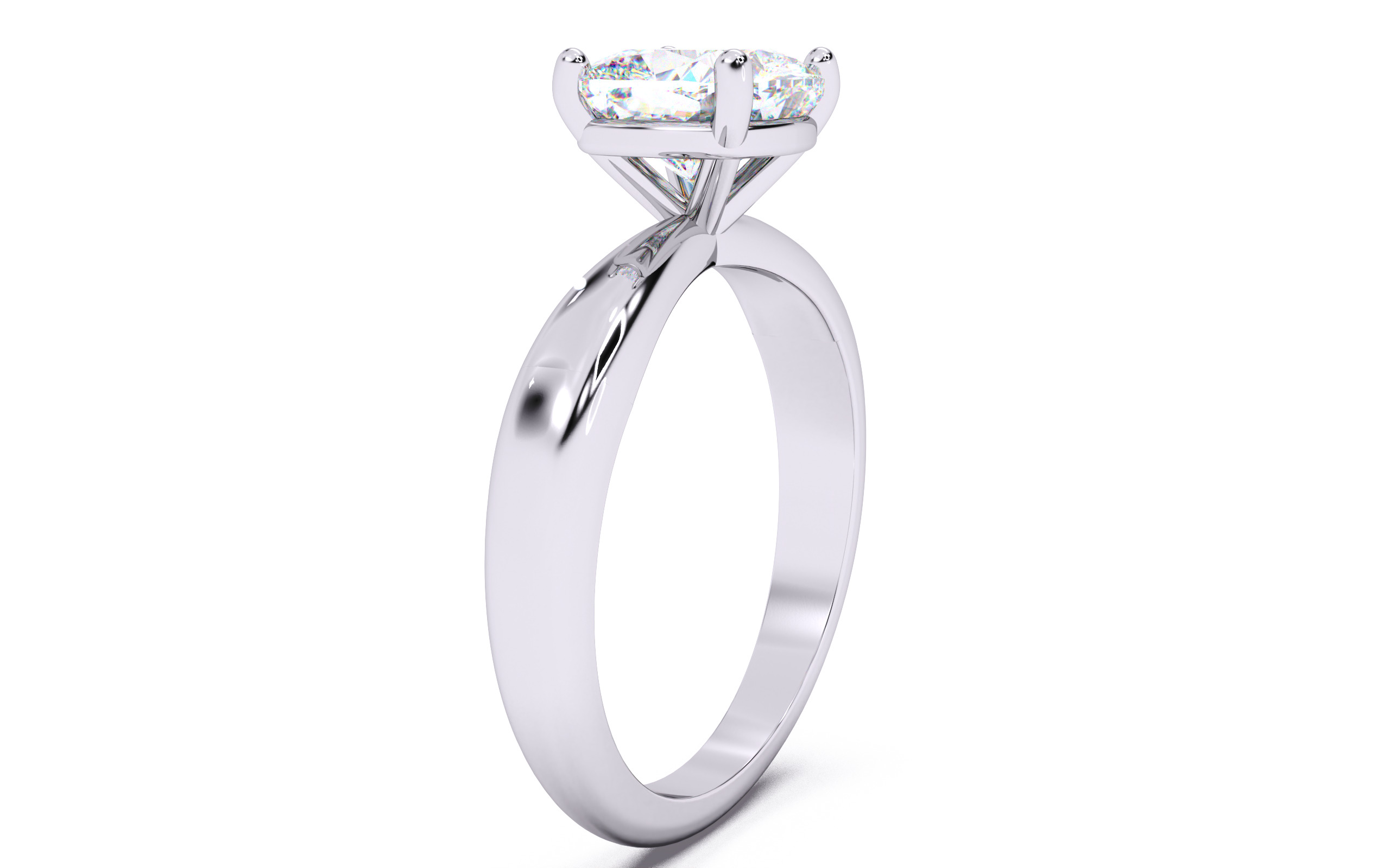 Cushion Diamond Solitaire Ring 3D print model 3D print model_16