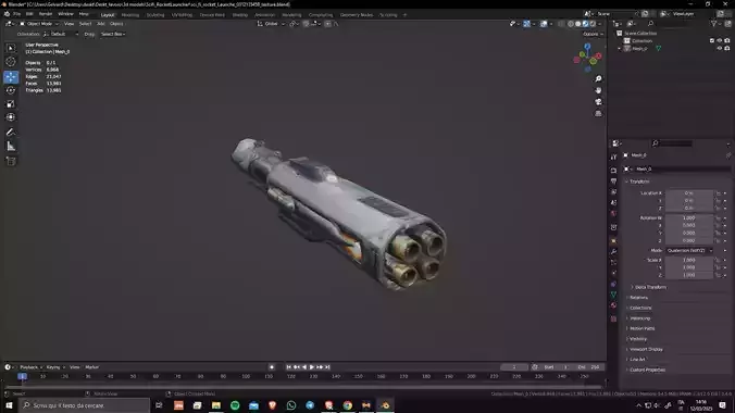 Sci-Fi Rocket Launcher 01 Low Poly Game Ready Asset Low-poly 3D model