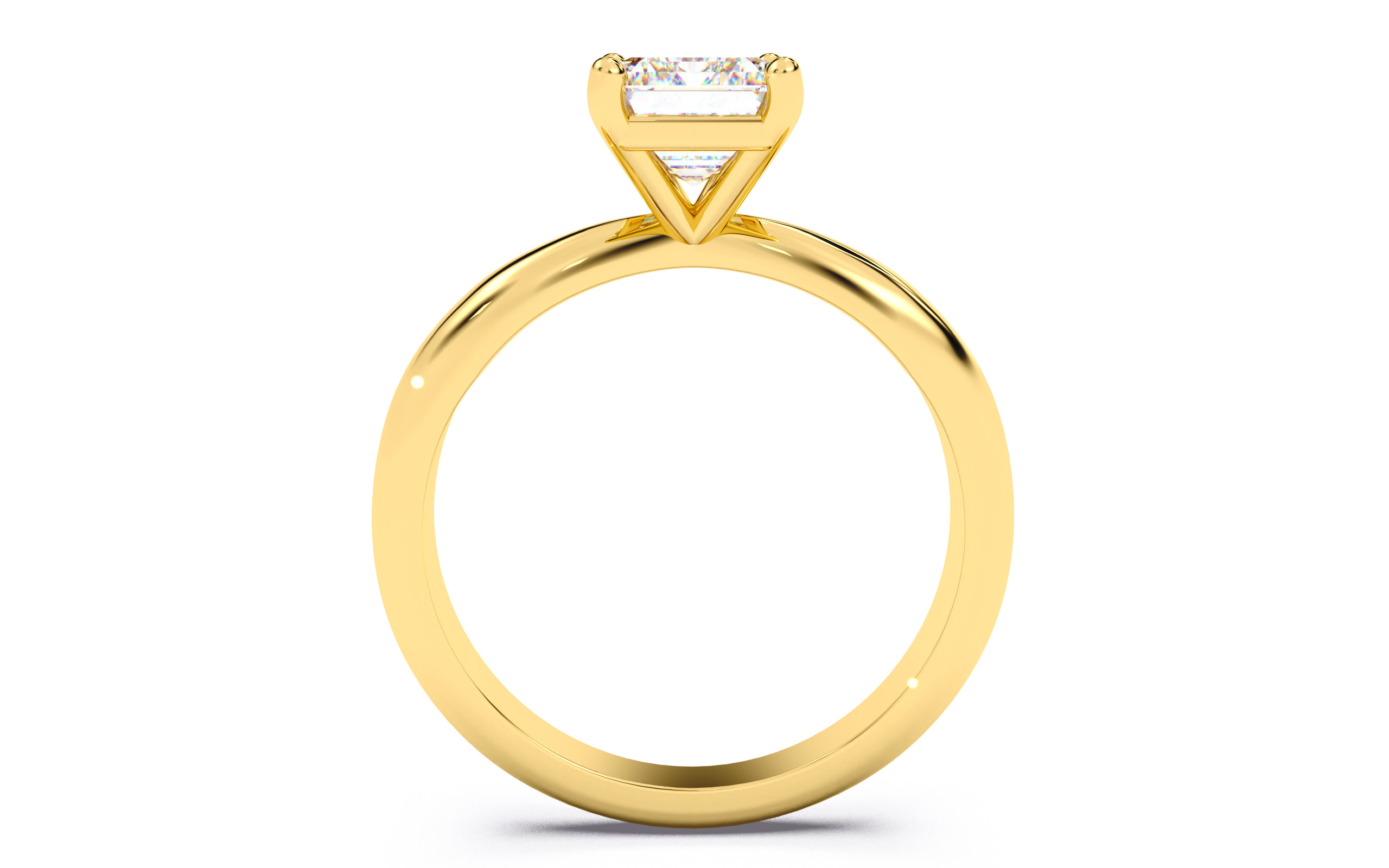 Emerald Diamond Solitaire Ring 3D print model 3D print model_5
