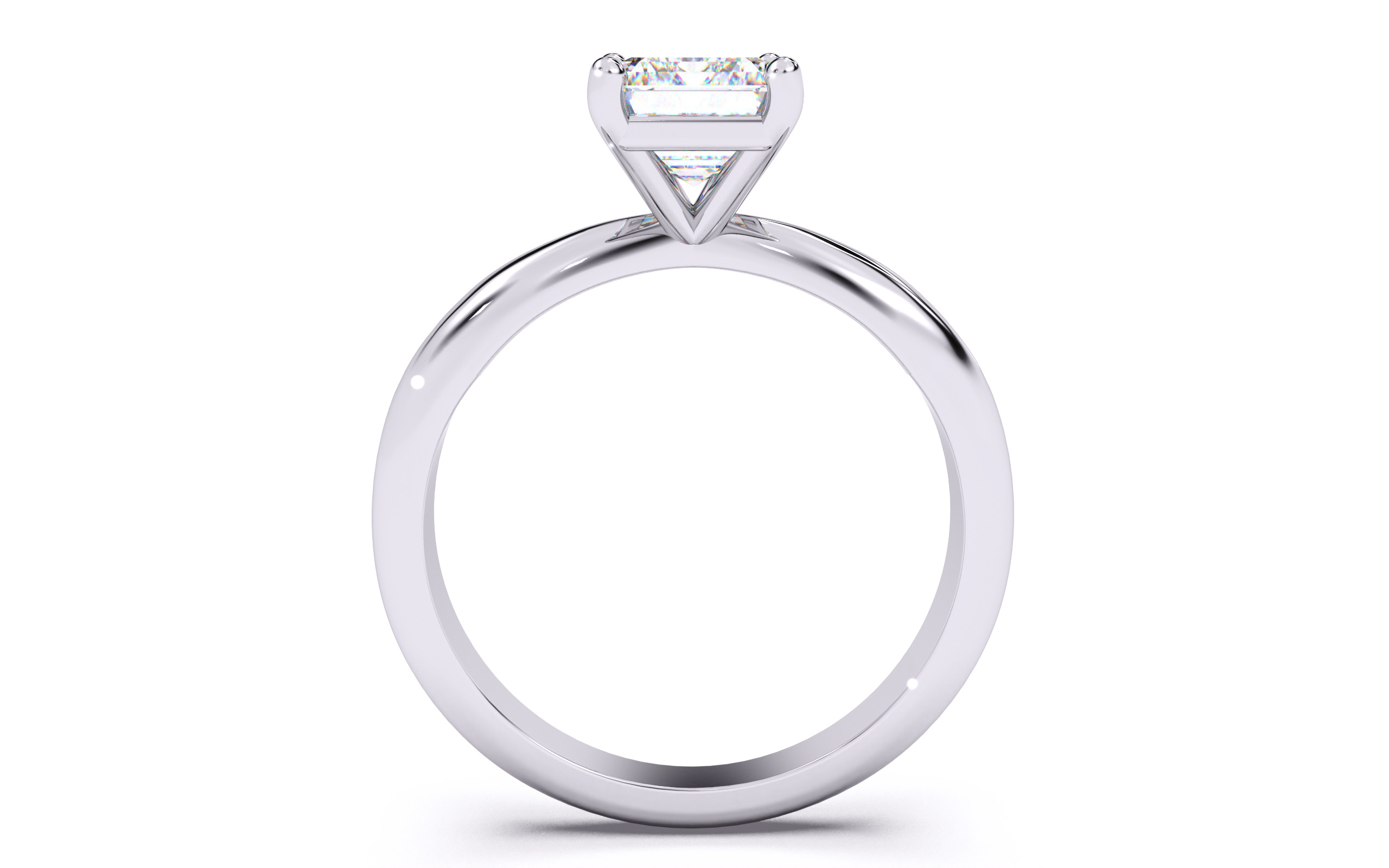 Emerald Diamond Solitaire Ring 3D print model 3D print model_24
