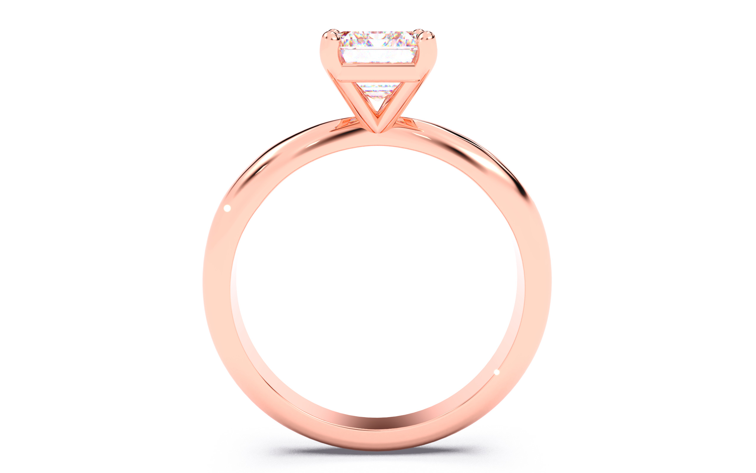 Emerald Diamond Solitaire Ring 3D print model 3D print model_23