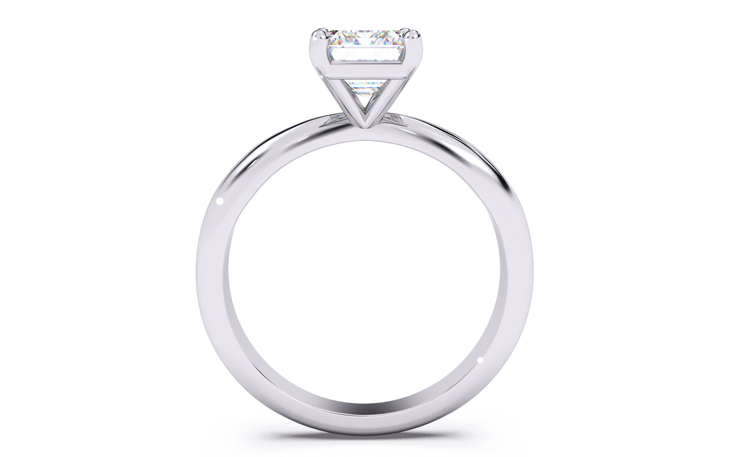Emerald Diamond Solitaire Ring 3D print model 3D print model_3