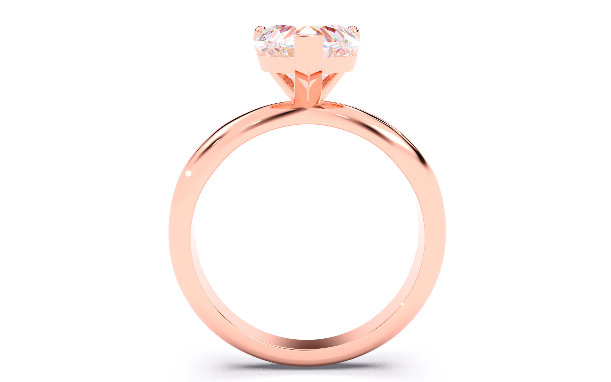 Heart Diamond Solitaire Ring 3D print model 3D print model_22
